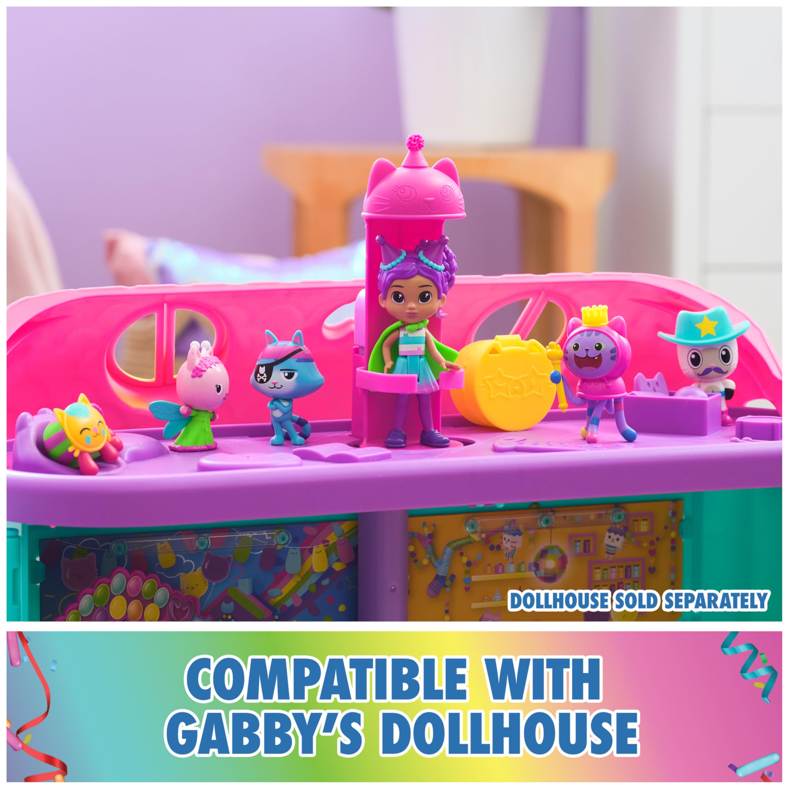 Gabby's Dollhouse Set Festa con Gabby Girl e 5 Gattini a Sorpresa – Dai 3 Anni