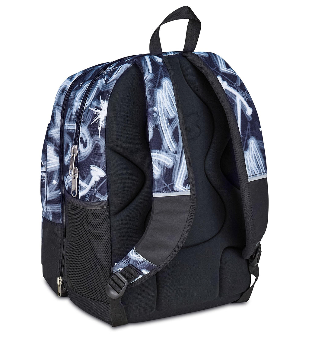 Zaino Seven Dual Detach Grigio Azzurro 32 L – Doppio Scomparto Staccabile con Tasca PC | Medie e Superiori