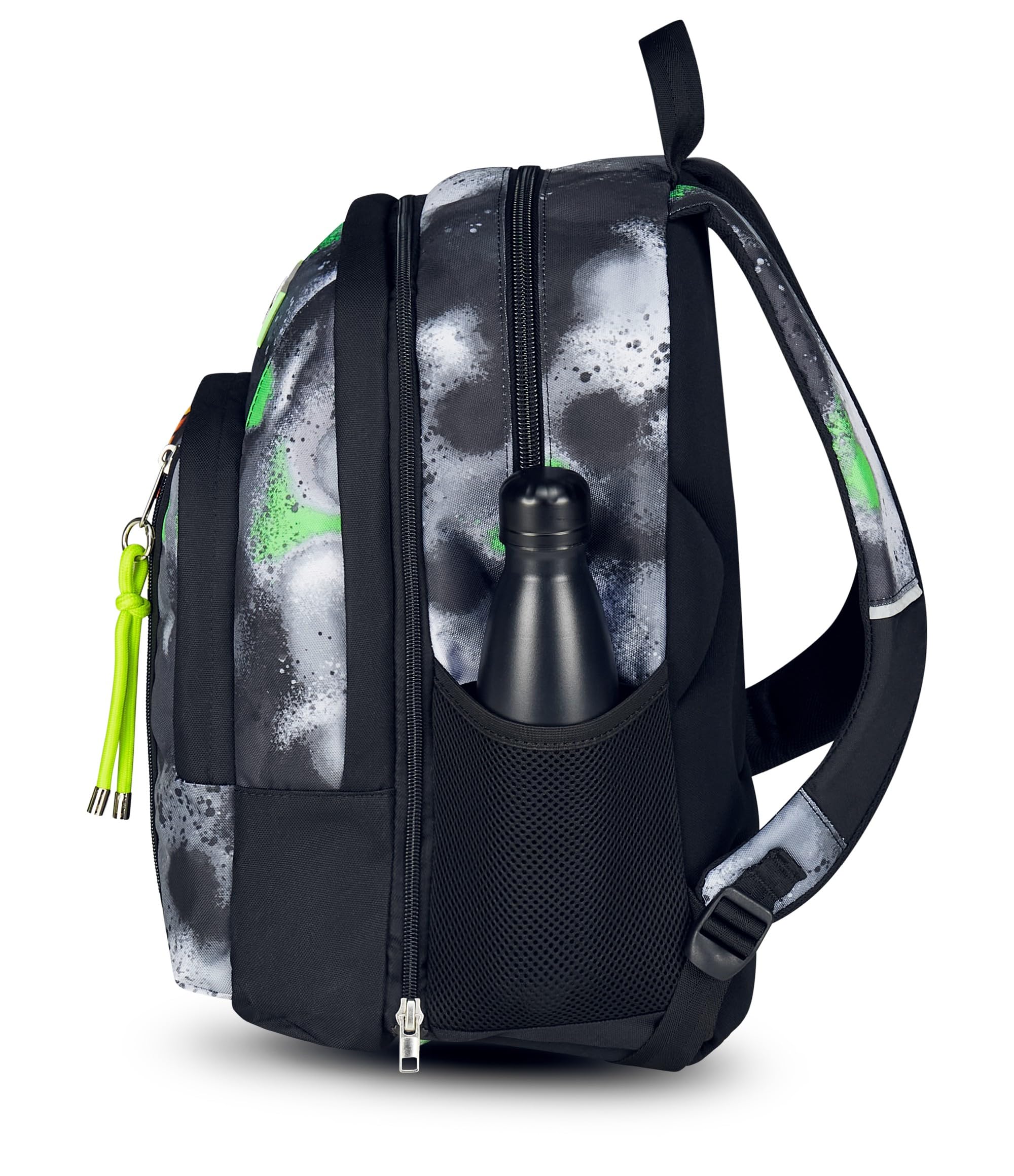 Seven Zaino Scuola Dual Detach – Nero Verde – 32 Litri – Scomparto Staccabile e Tasca PC