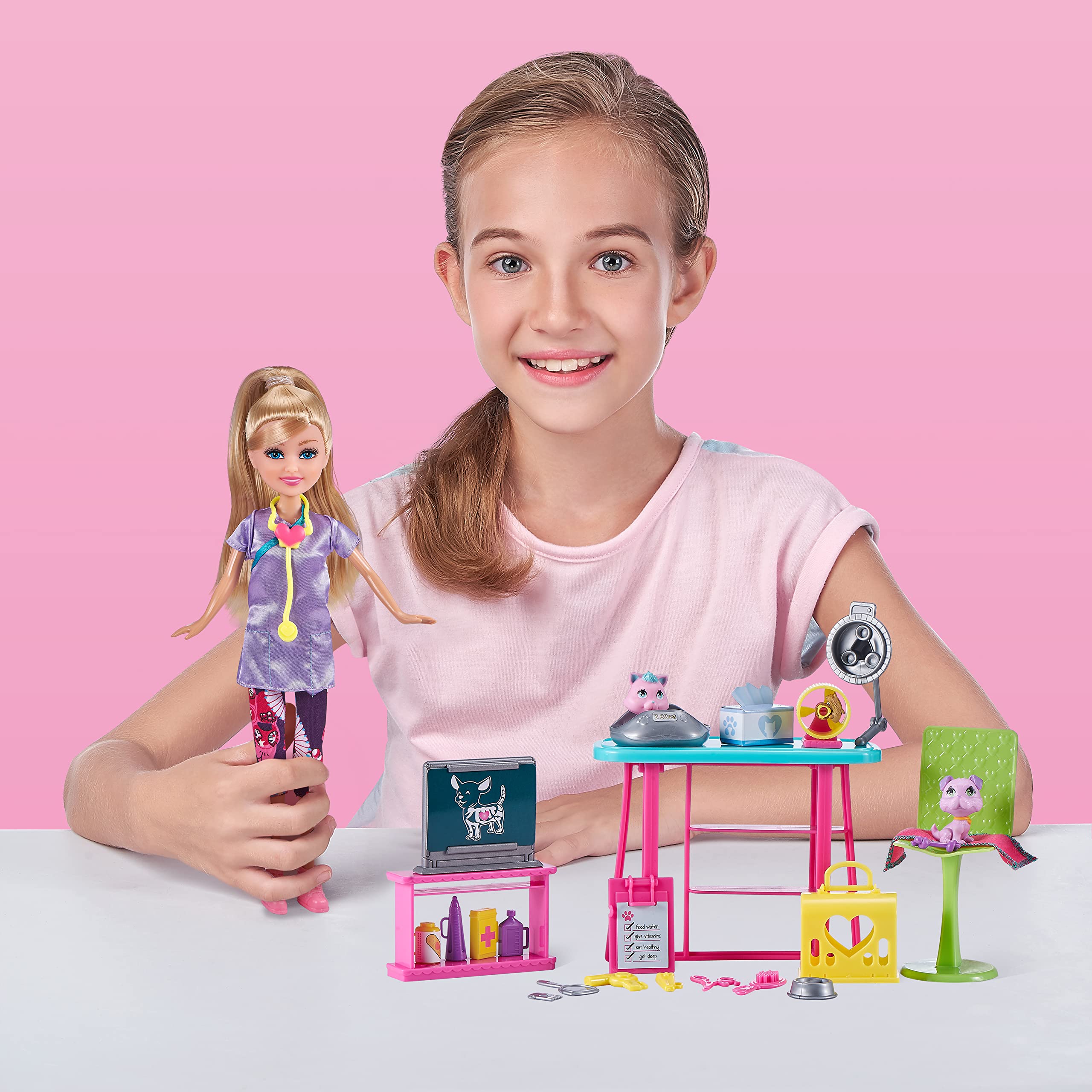 Bambola Veterinaria Sparkle Girlz ZURU con Clinica e Accessori – Gioco di Ruolo