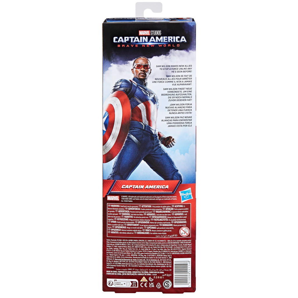 Captain America Titan Hero Series 30 cm – Action Figure Brave New World con Scudo | Marvel