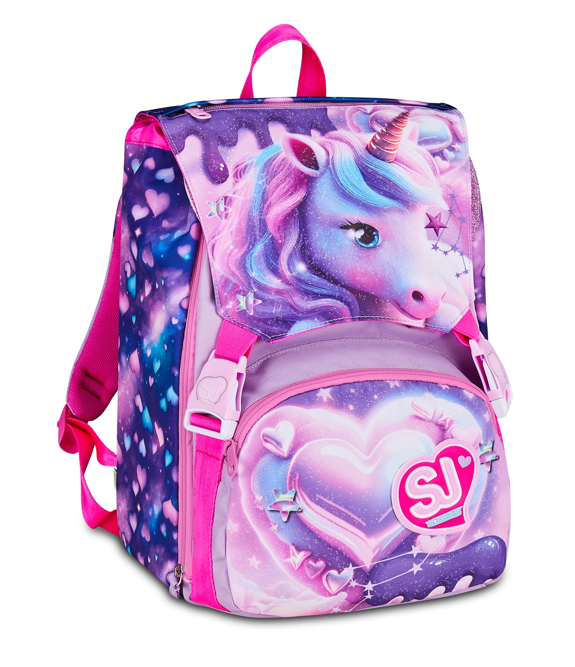 Seven Zaino Scuola Estensibile SJ Gang Pixie Unicorn – Rosa – 24 Litri