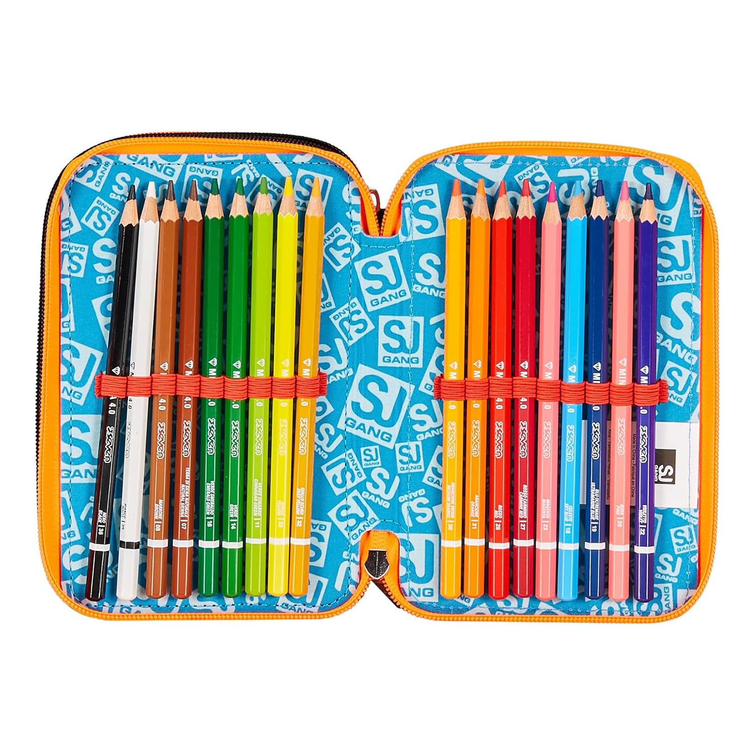 Astuccio SJ Gang Squalo 3 Scomparti – Multicolore, Completo con 45 Pezzi