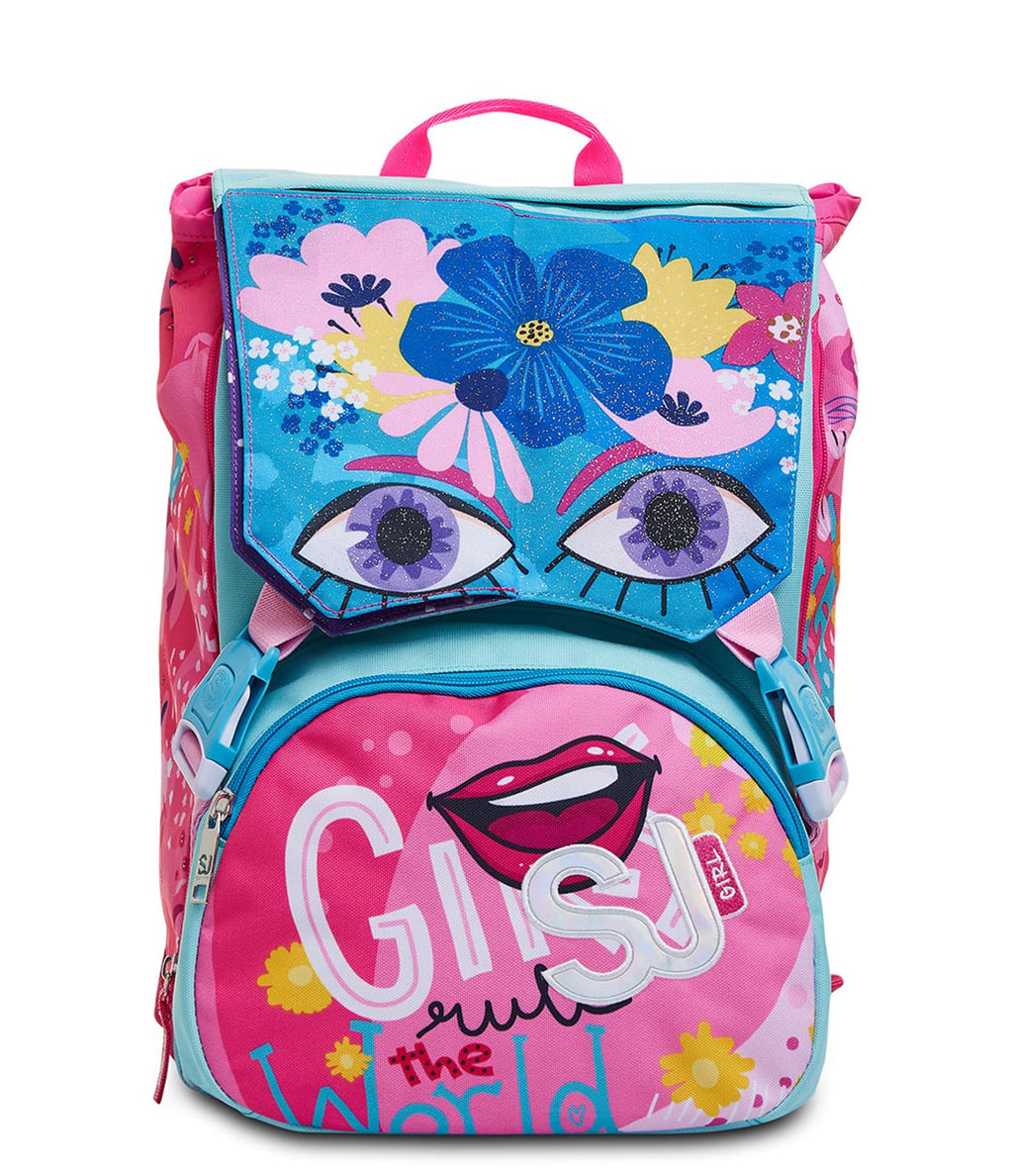 Zaino SJ Gang Big Facce Girl Sdoppiabile Rosa | Scuola Elementare