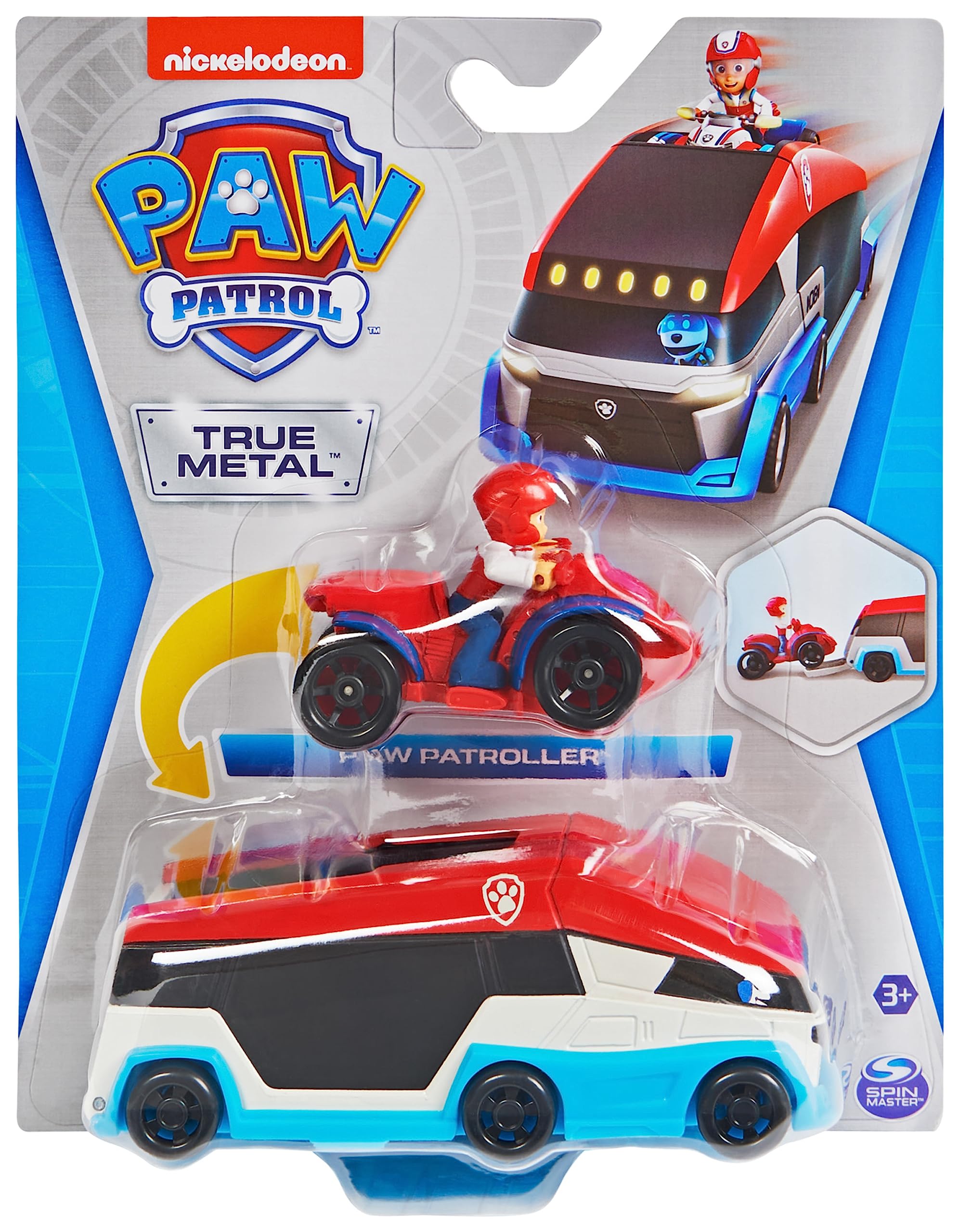 Paw Patrol True Metal PAW Patroller Veicolo Die-Cast con ATV Ryder 1:55 – Dai 3 Anni