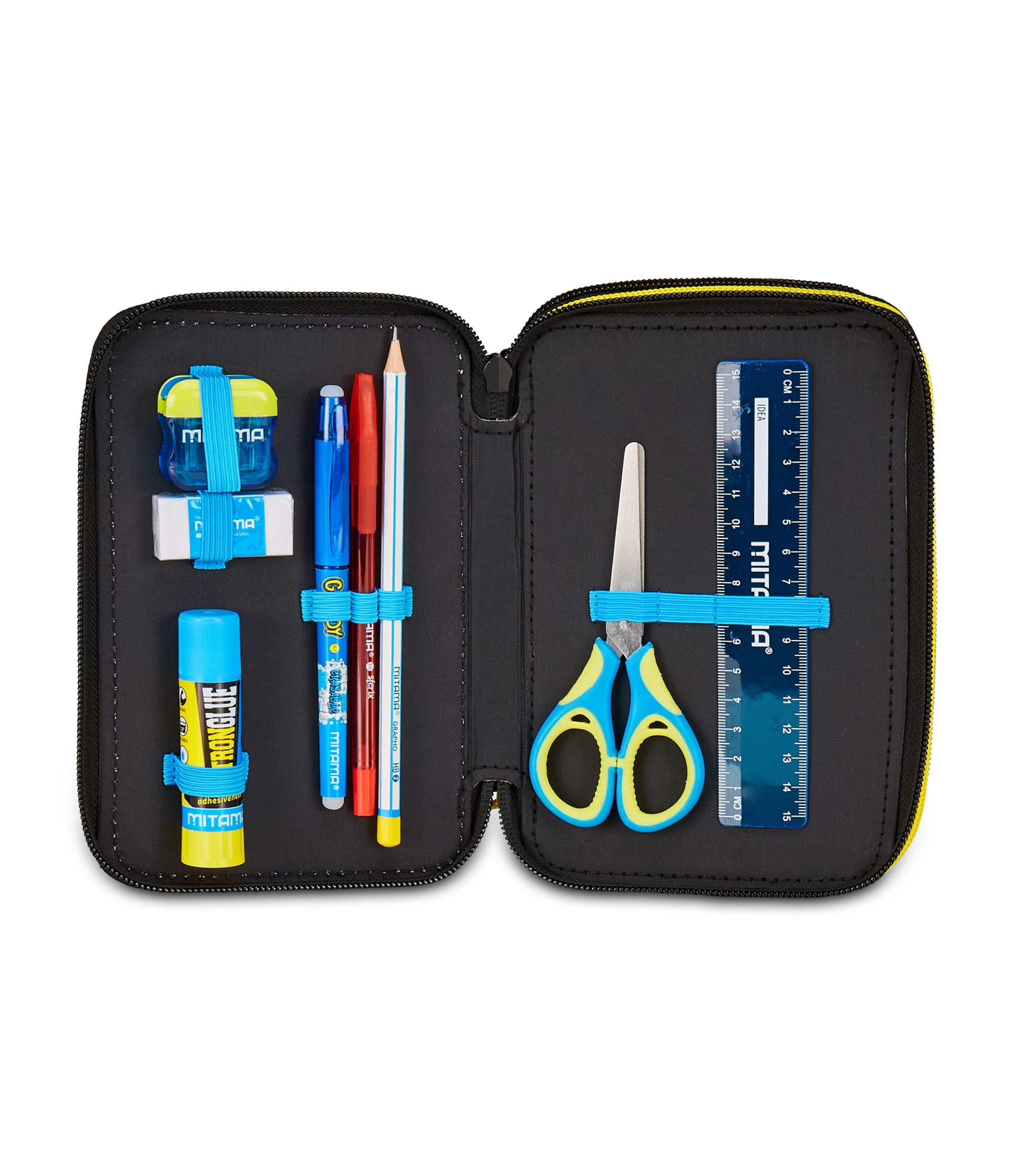 Astuccio Seven Pokémon 3 Zip – 3 Scomparti, Completo con 44 Pezzi, Scuola Elementare
