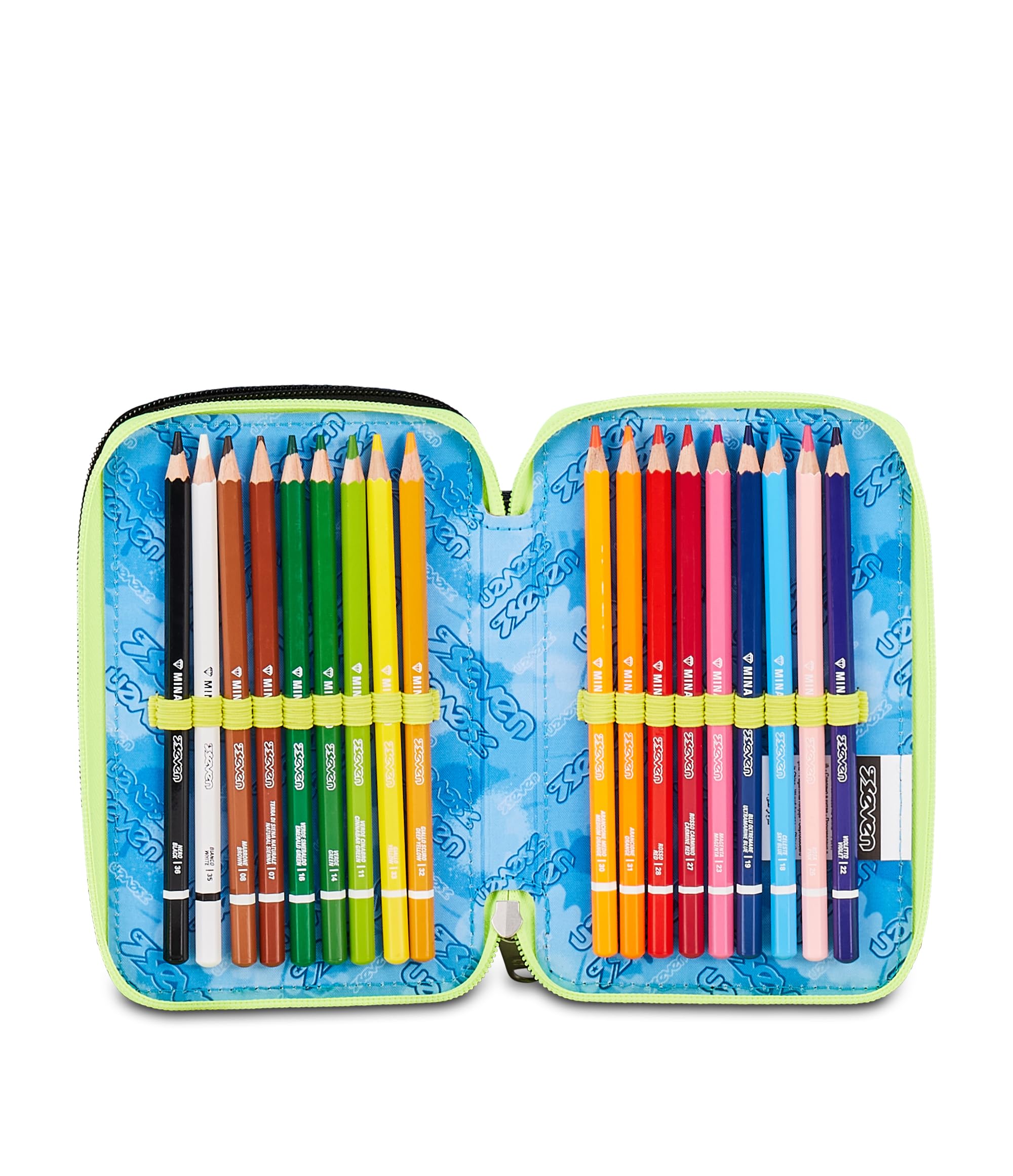 Seven Astuccio 3 Zip Buzzy Note Boy Multicolore – 45 Pezzi Completo