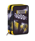 Seven Astuccio Scuola 3 Zip Golden Paint – Nero, 45 Pezzi Completo | Triplo Scomparto | Scuola Elementare