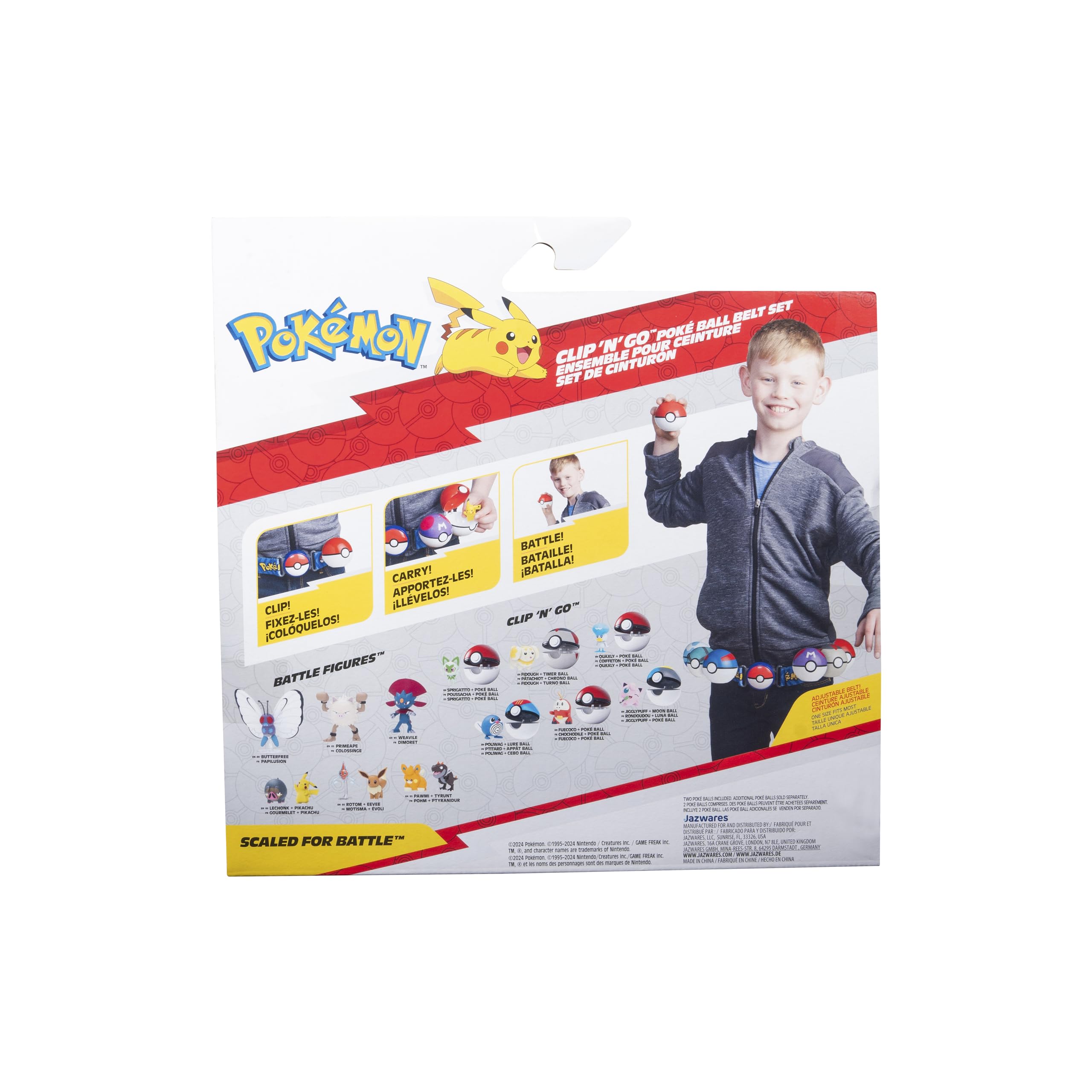 Pokémon Clip 'N' Go Belt Set Pichu con Cintura e Accessori Poké Ball
