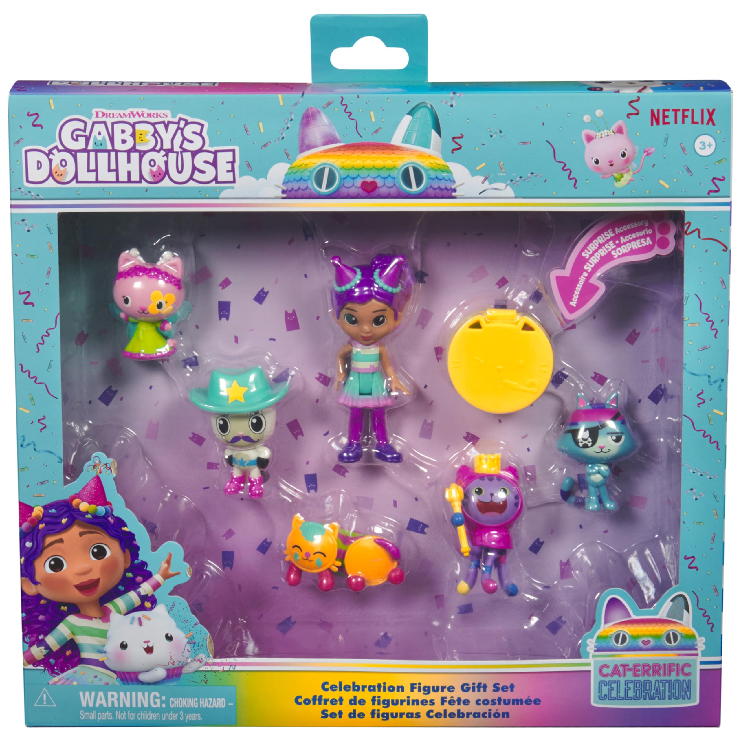 Gabby's Dollhouse Set Festa con Gabby Girl e 5 Gattini a Sorpresa – Dai 3 Anni