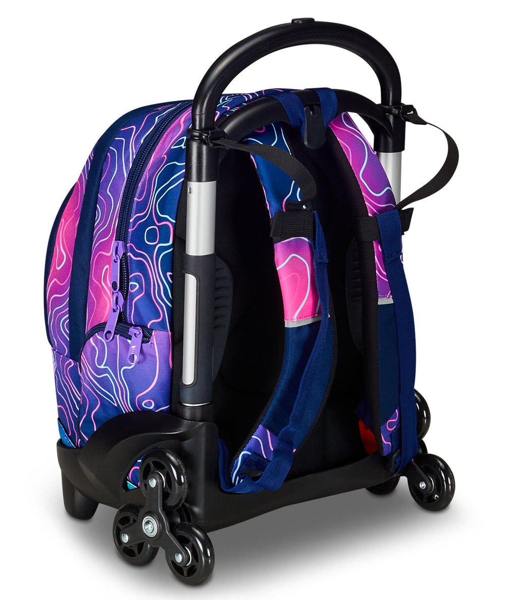 Seven Trolley Scuola Flex 3 Ruote Rosa Mapset Girl 3 in 1 con Zaino Sganciabile 32L