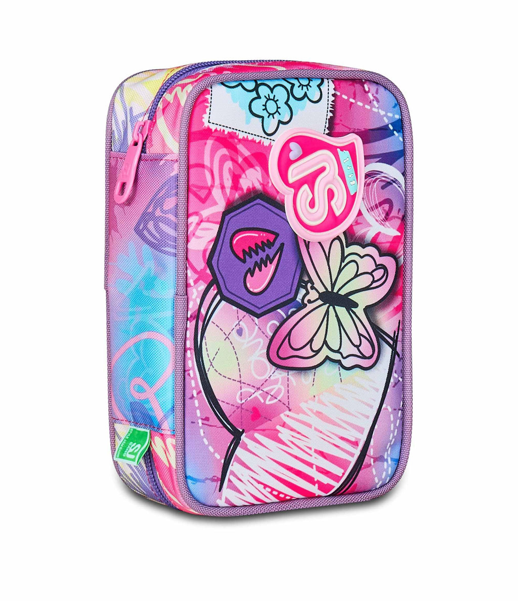 Astuccio SJ Gang Speed Case Rosa – Plance Amovibili, Completo di Penne e Colori | Scuola Elementare