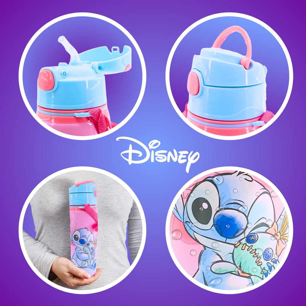 Borraccia Disney Stitch e Scrump in Alluminio 600 ml con Manico