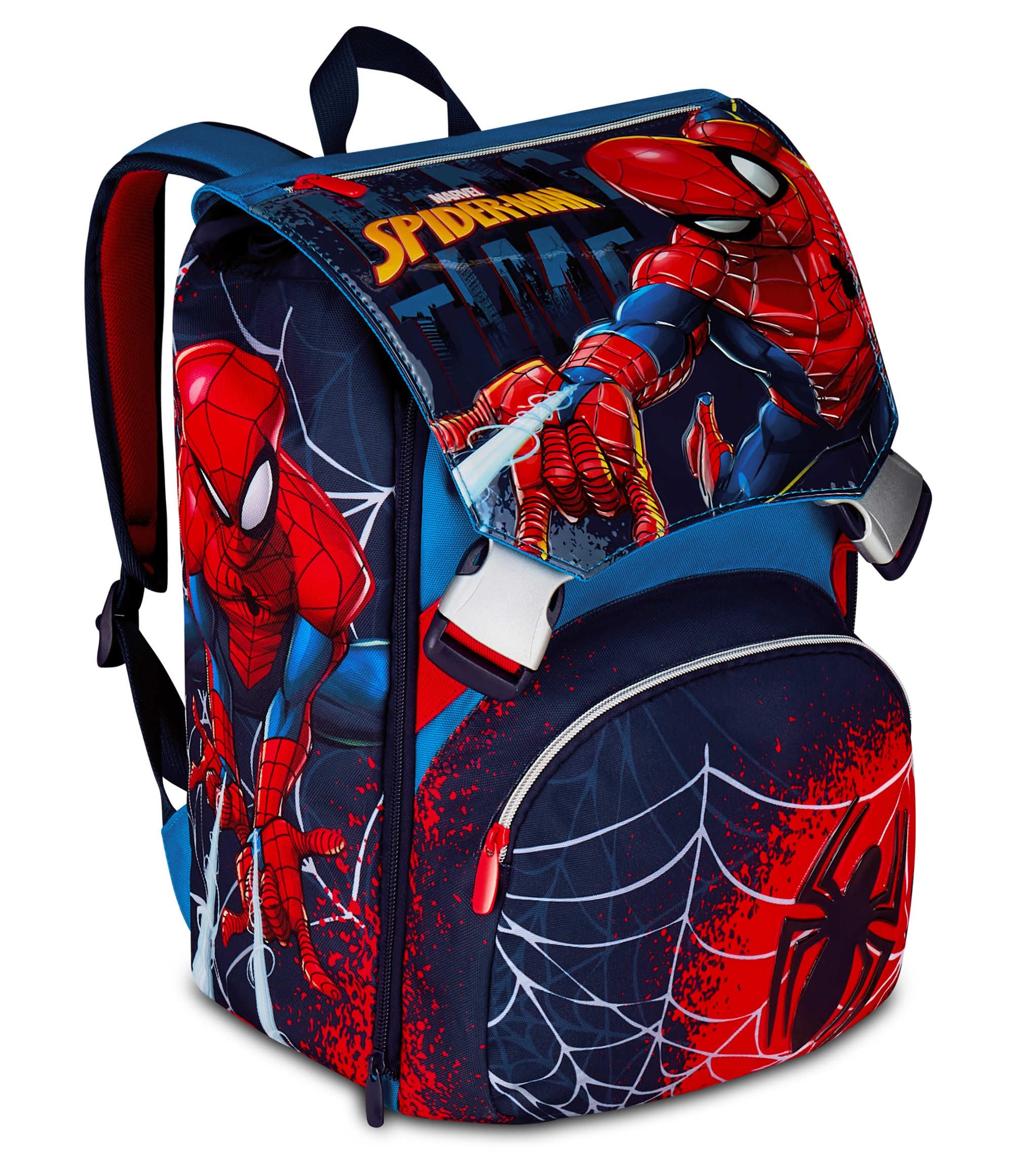 Seven Spiderman Zaino Scuola Doppio Scomparto Estensibile Blu 24-27L – Elementari