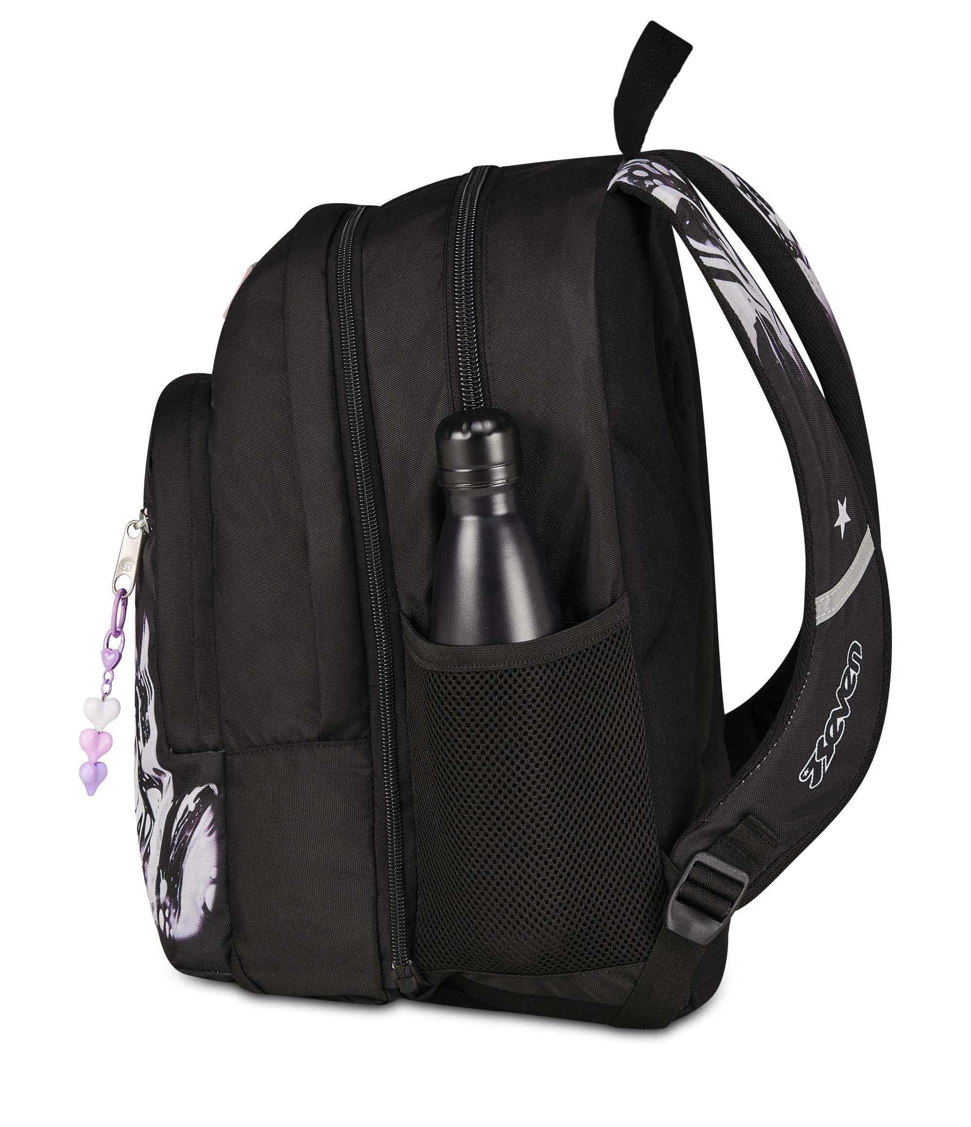 Seven Zaino Scuola Dual Detach Plumpy Line Girl – Nero – 32 Litri