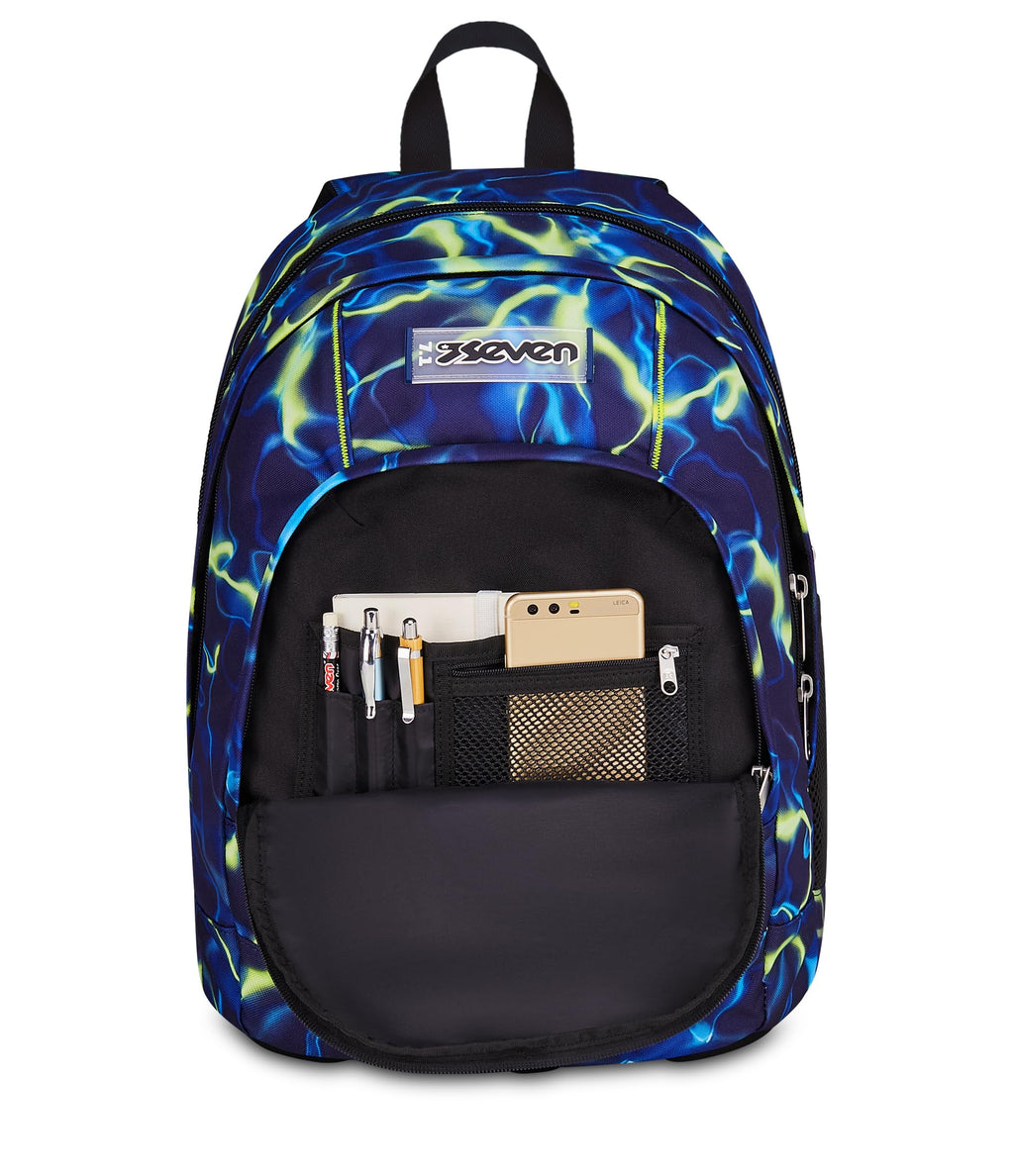 Seven Zaino Dual ElectricVibe Boy Blu 32L – Doppio Scomparto con Tasca PC e Borraccia