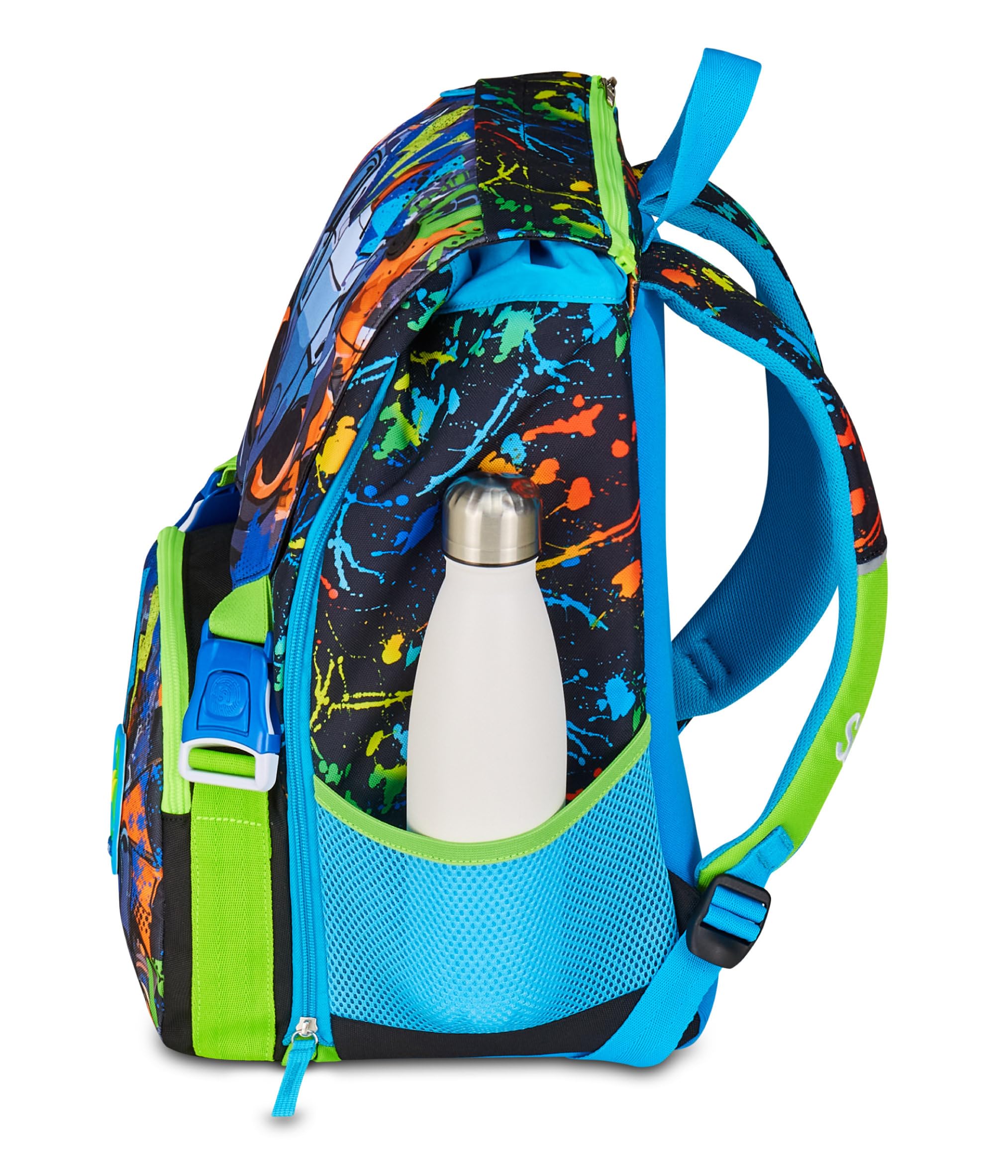 SJ Gang Big LED LOOK Zaino Scuola Espandibile Nero – Occhi LED 24 L