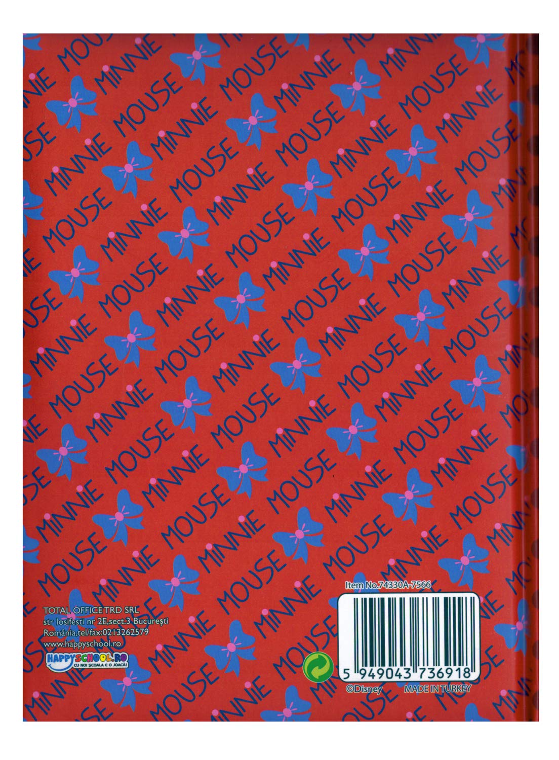 Happy School – Diario Scuola 10 Mesi Minnie Disney | Copertina Imbottita | Quadretti 5 mm | Prodotto Ufficiale Disney