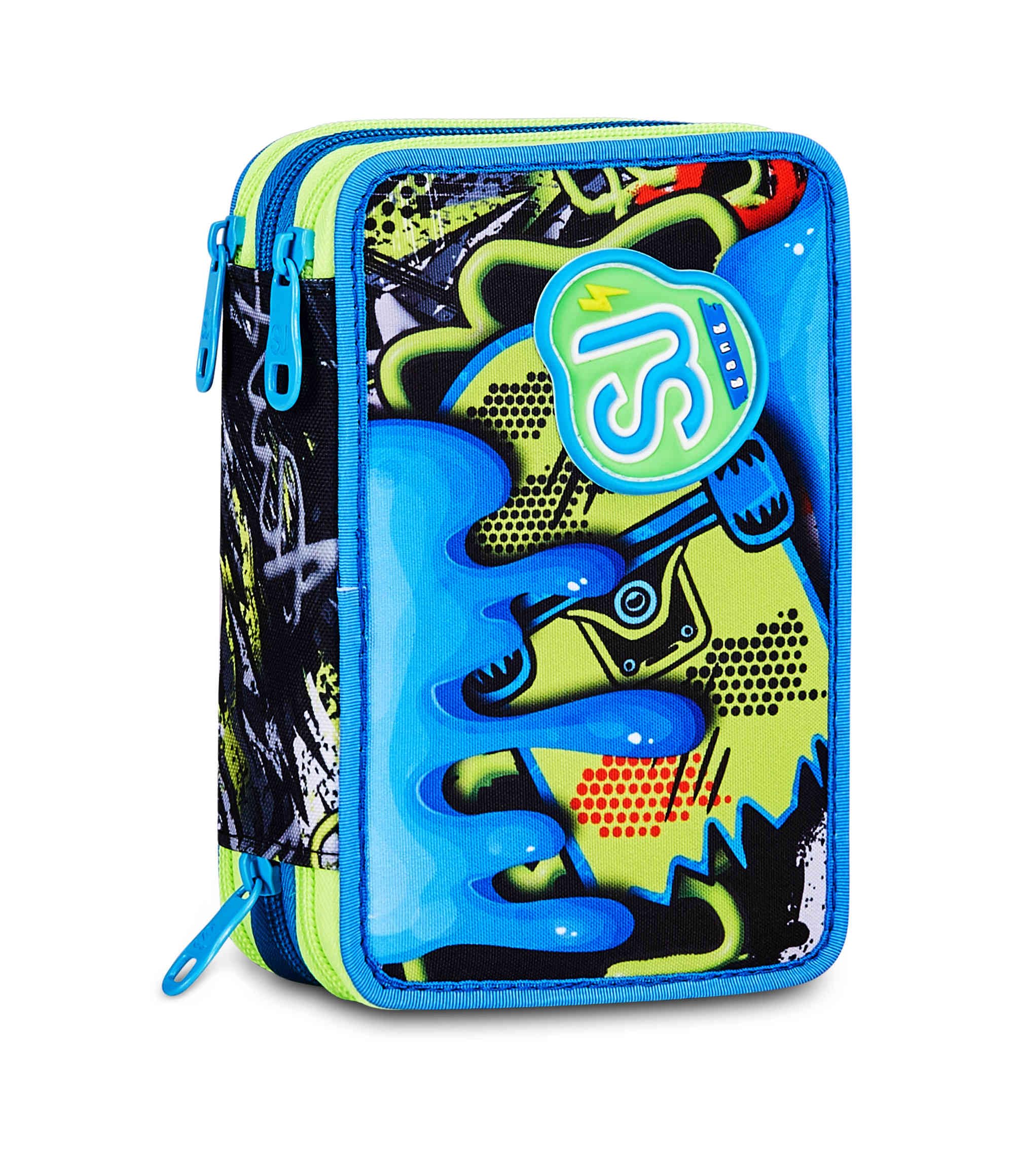 SJ Gang Astuccio 3 Zip Soft Pouch Boy Blu – 45 Pezzi Completo