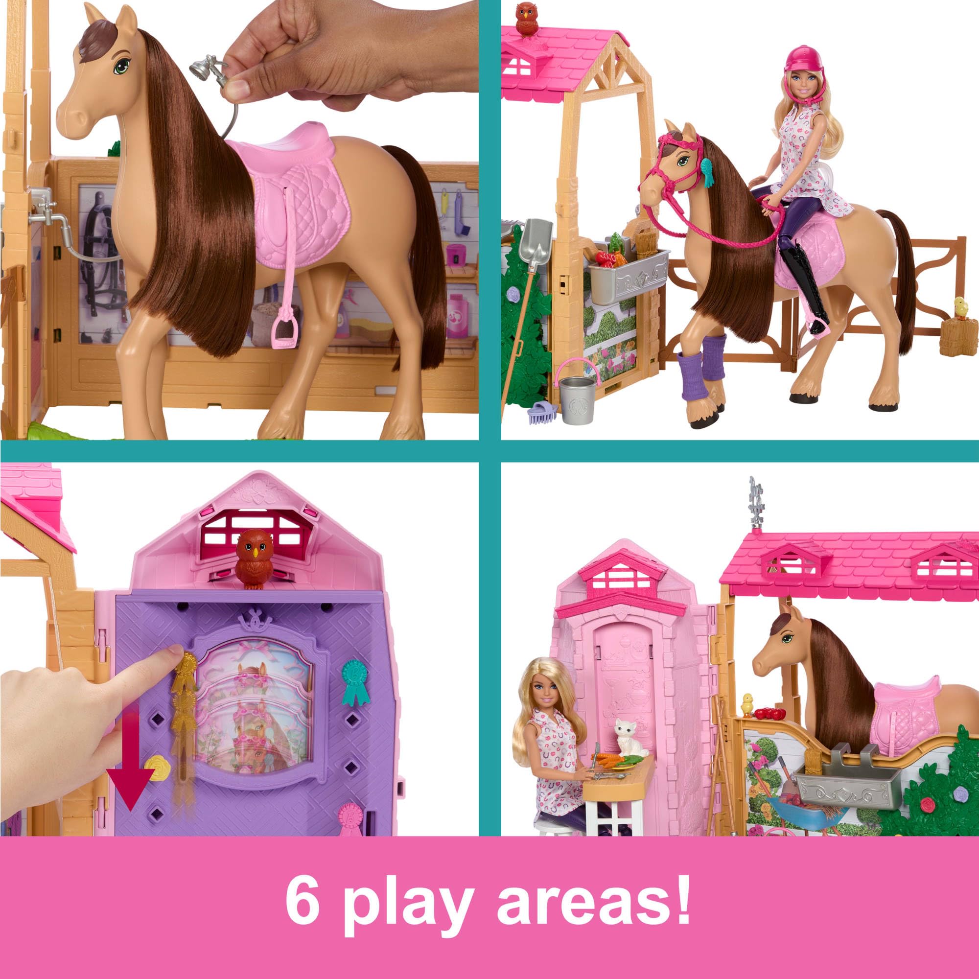 Barbie Scuderia Ultimate – Playset con Bambola, Cavallo e 25+ Accessori | 6 Aree di Gioco