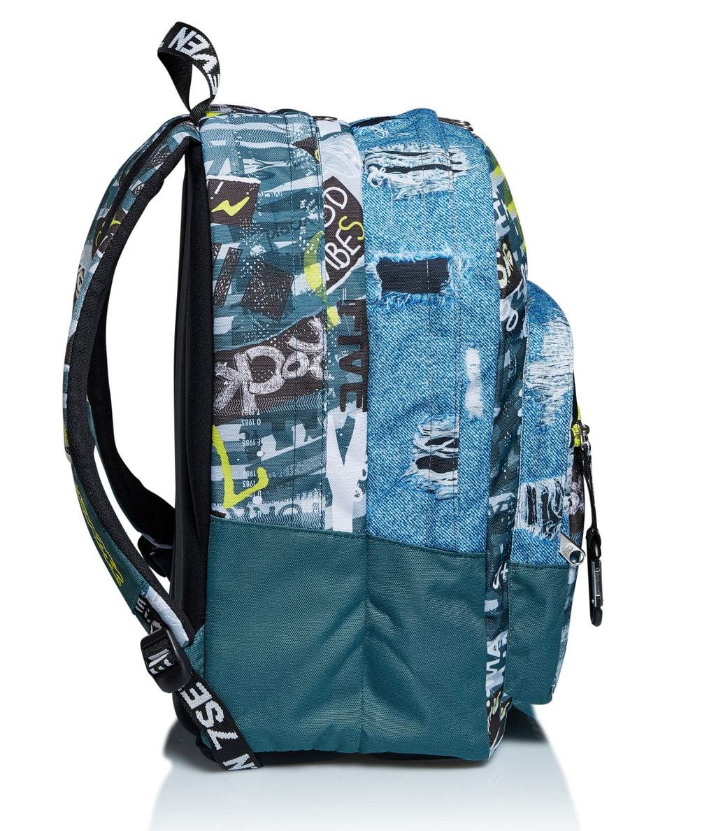 Seven Zaino Scuola Outsize Urban Rock – Blu Unisex