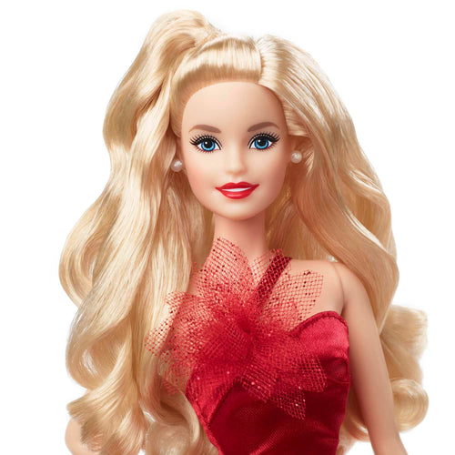 Barbie Signature Magia delle Feste 2022 – Bambola Bionda da Collezione con Abito Rosso | HBY03