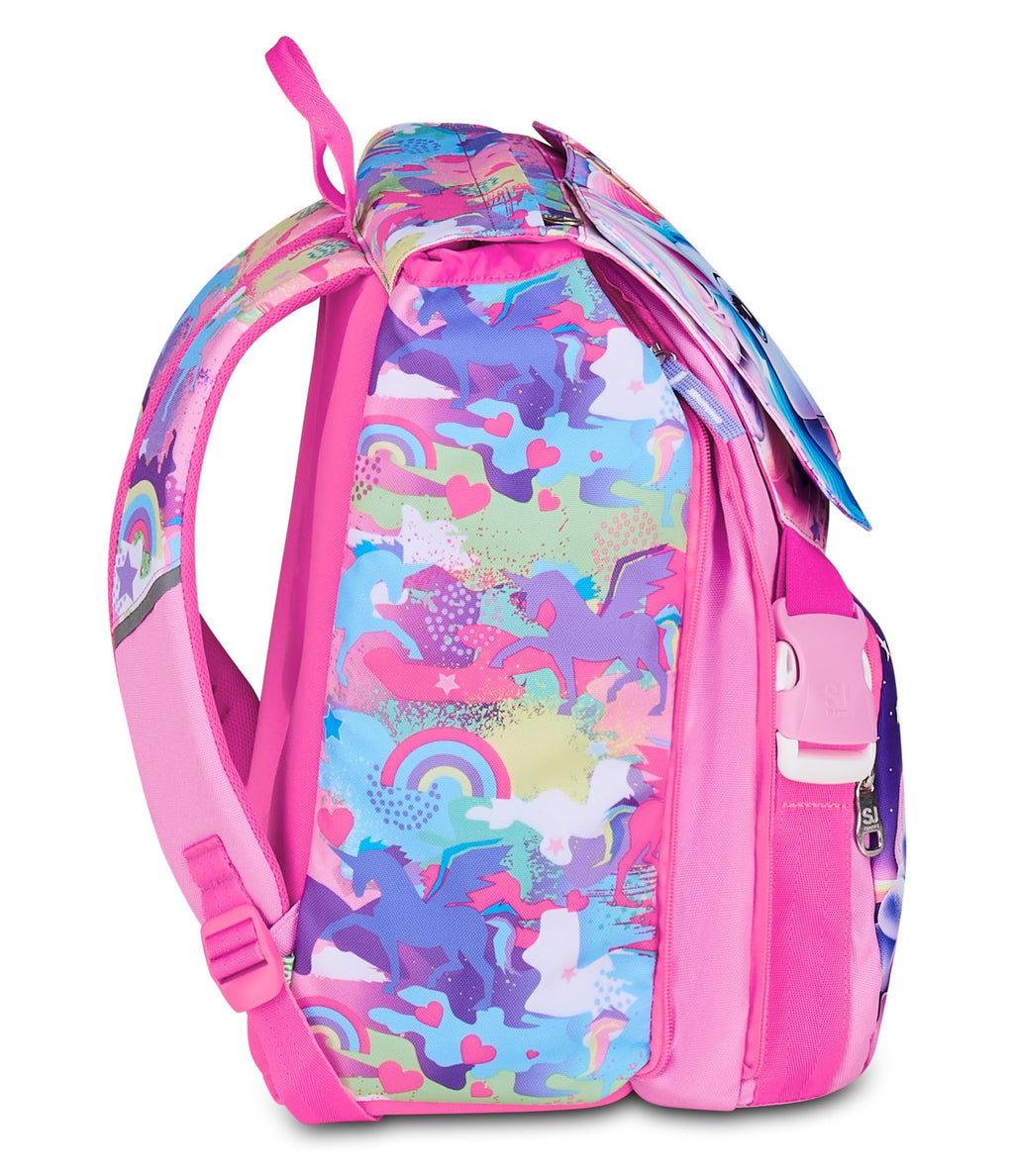 Seven Zaino Scuola SJ Gang Doppio Scomparto Estensibile – Rosa – Maxi Capienza