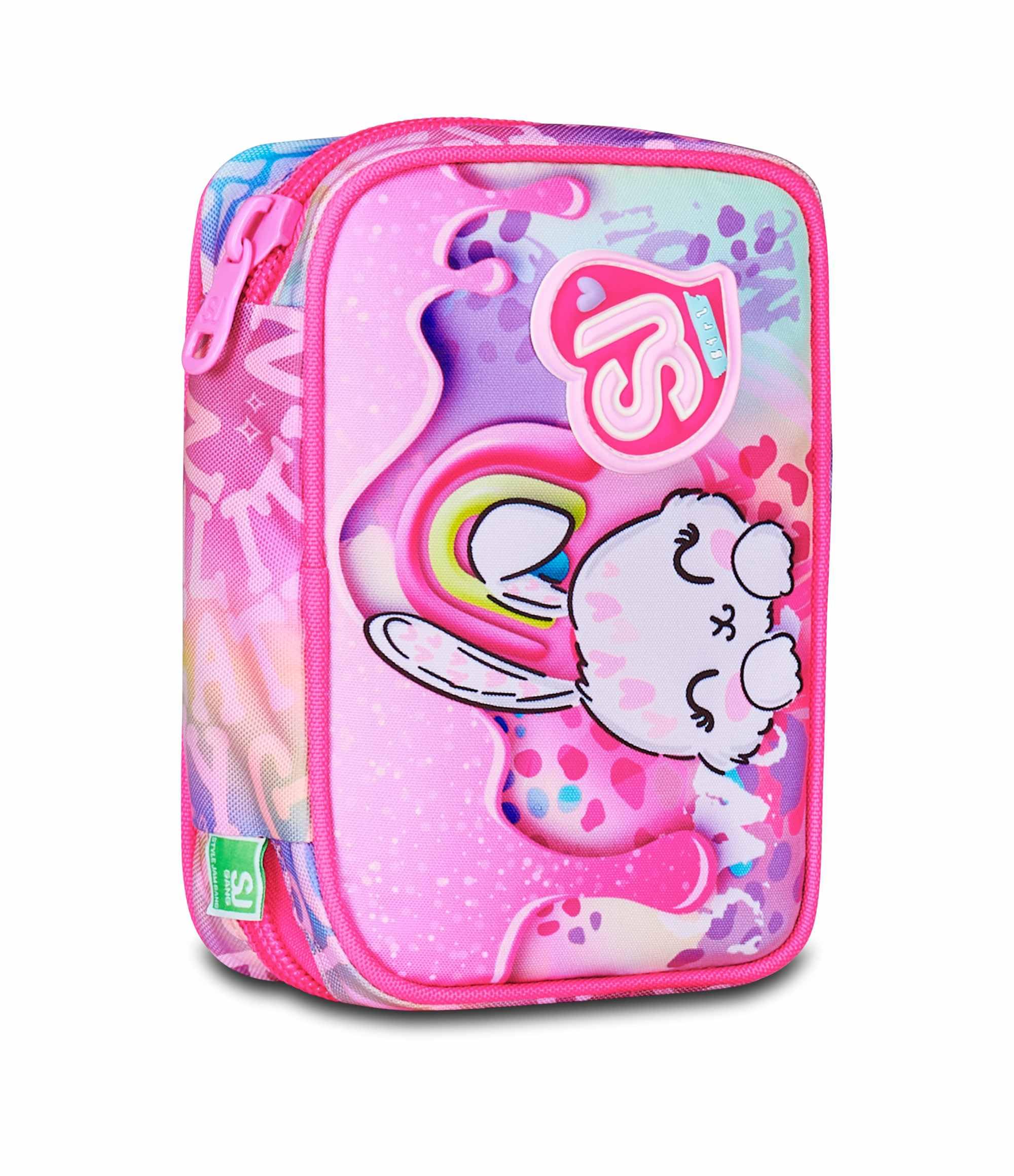 Astuccio SJ Gang Speed Pad Rosa – Mono Scomparto con Plance Amovibili, Completo, Bambina
