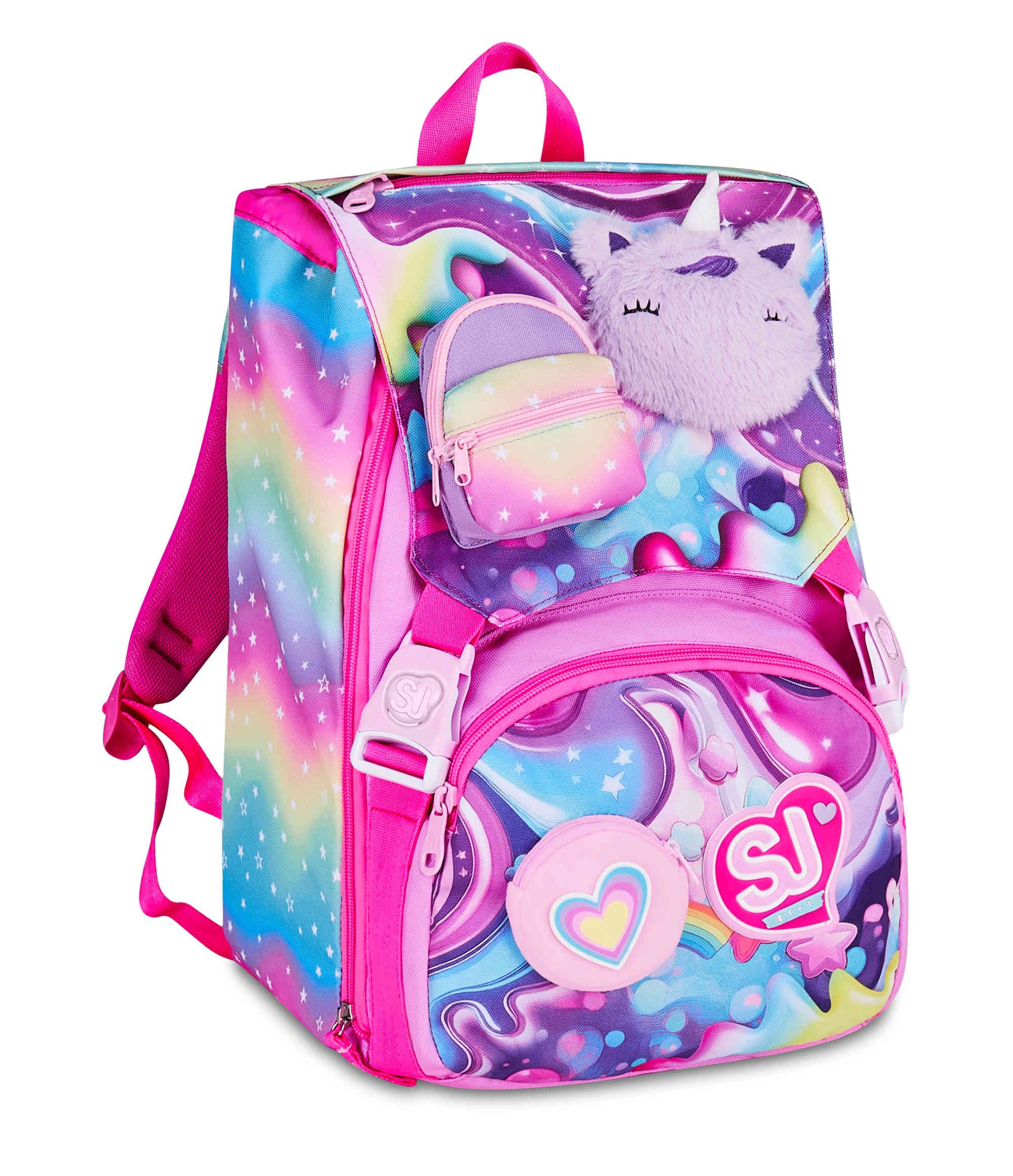 SJ Gang Zaino Estensibile Soft Pouch Girl Multicolore 24L – Unicorno Morbido