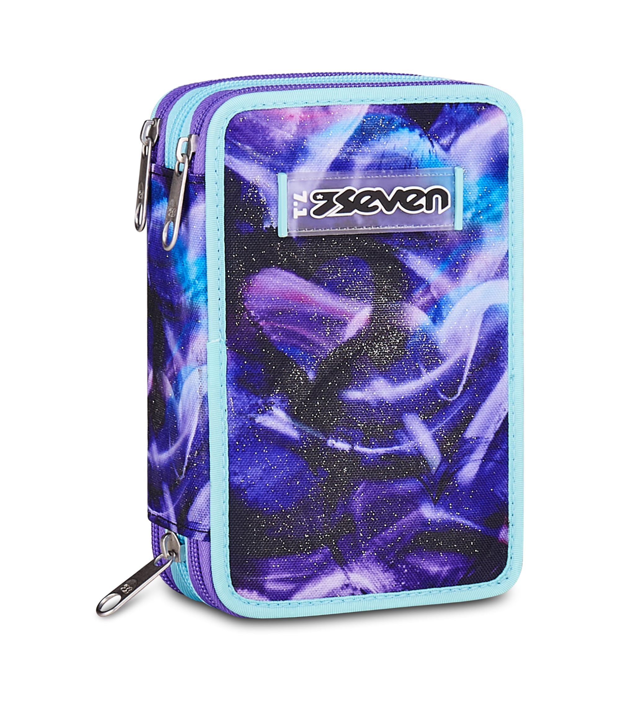 Seven Astuccio Scuola 3 Zip Lovepass – Viola, 45 Pezzi Completo | Triplo Scomparto | Scuola Elementare Bambina