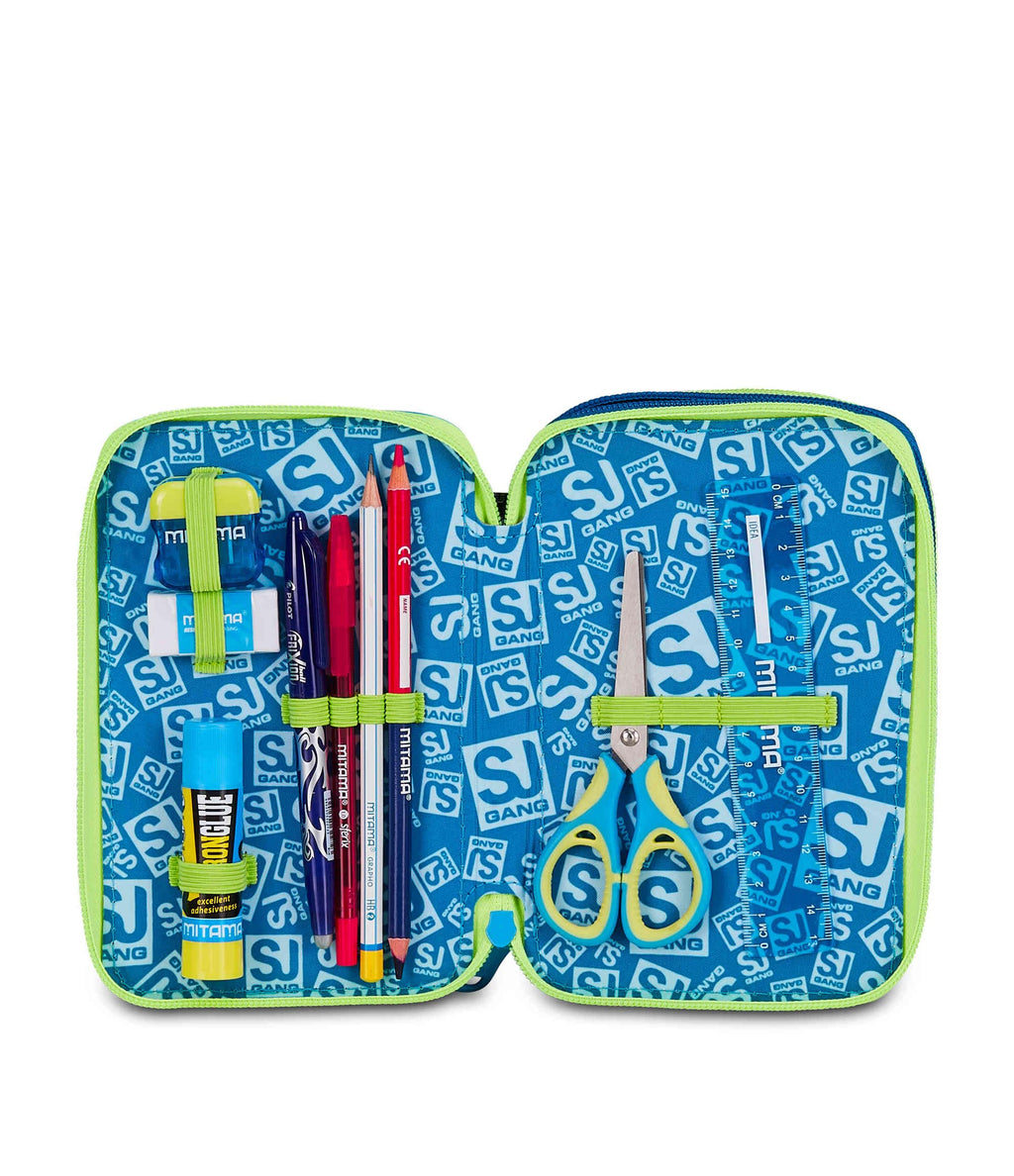SJ Gang Astuccio 3 Zip Soft Pouch Boy Blu – 45 Pezzi Completo