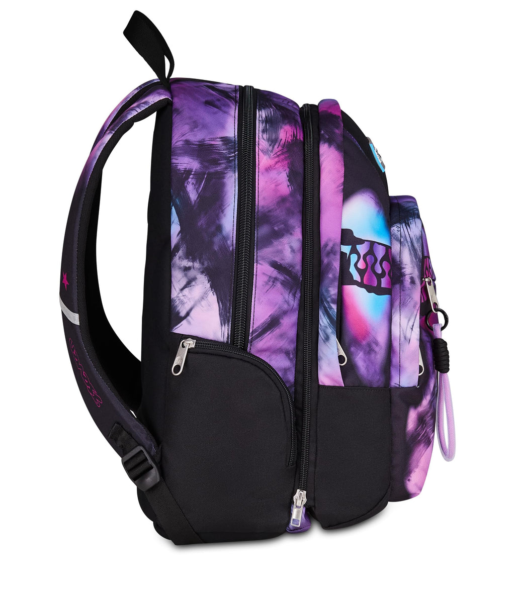 Seven Zaino Scuola Dual Detach Pink Fusion – Nero – 32 Litri