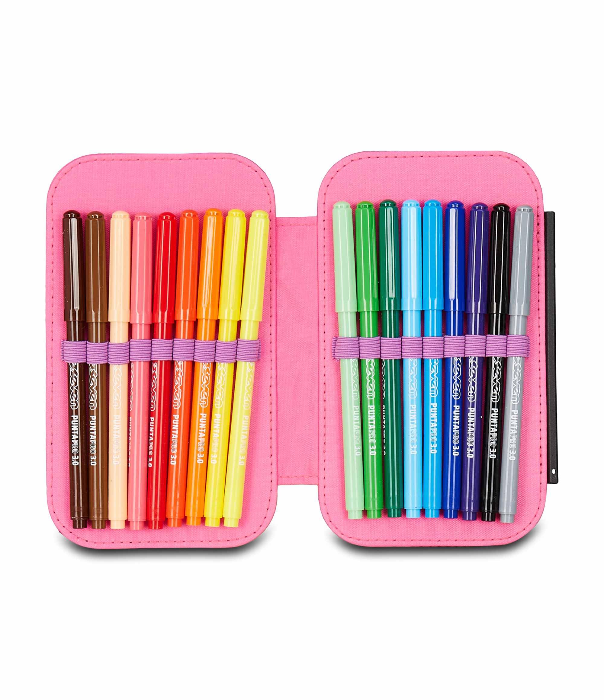 Astuccio SJ Gang Speed Case Rosa – Plance Amovibili, Completo di Penne e Colori | Scuola Elementare