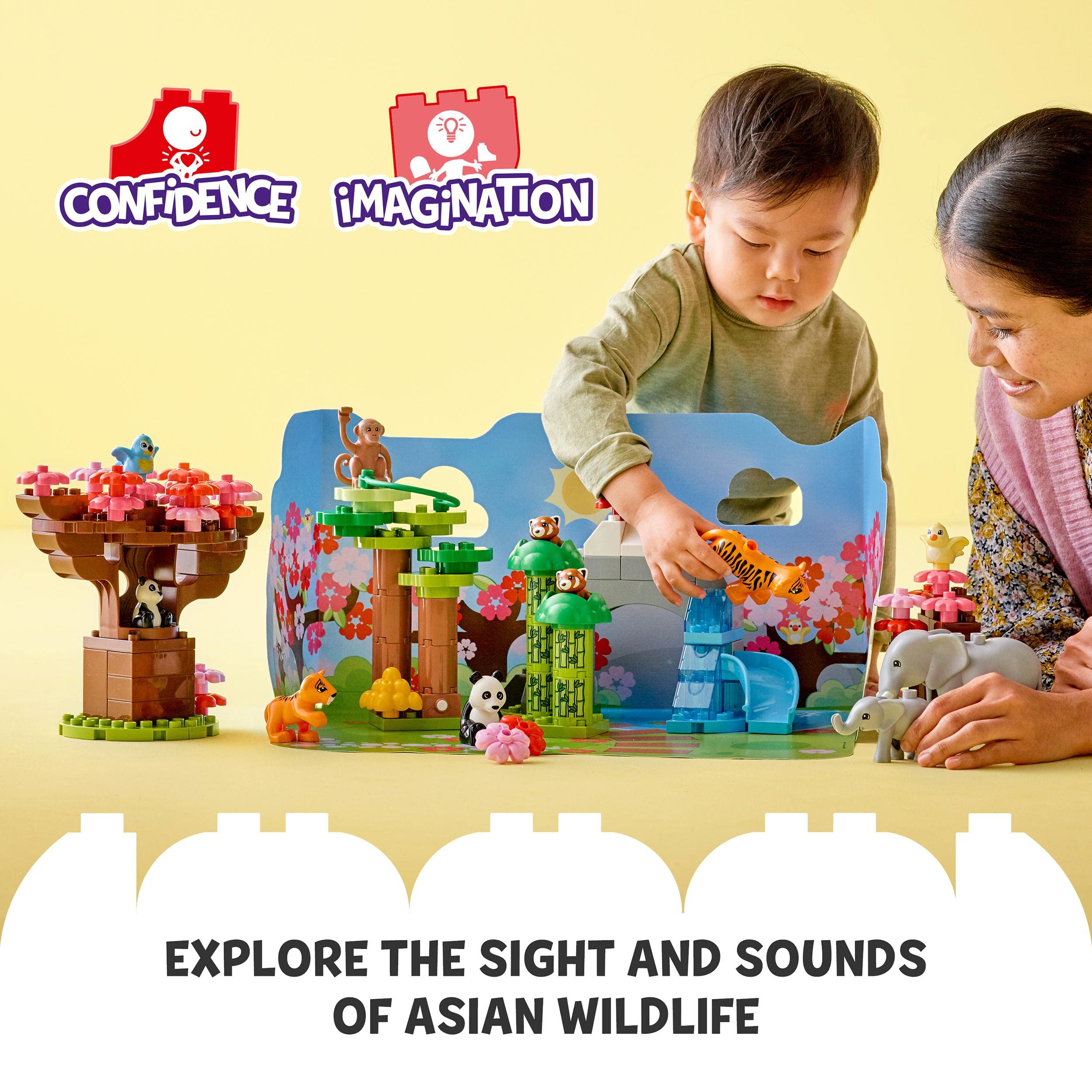 LEGO 10974 DUPLO Animali Selvatici dell'Asia con Suoni – Dai 2 Anni
