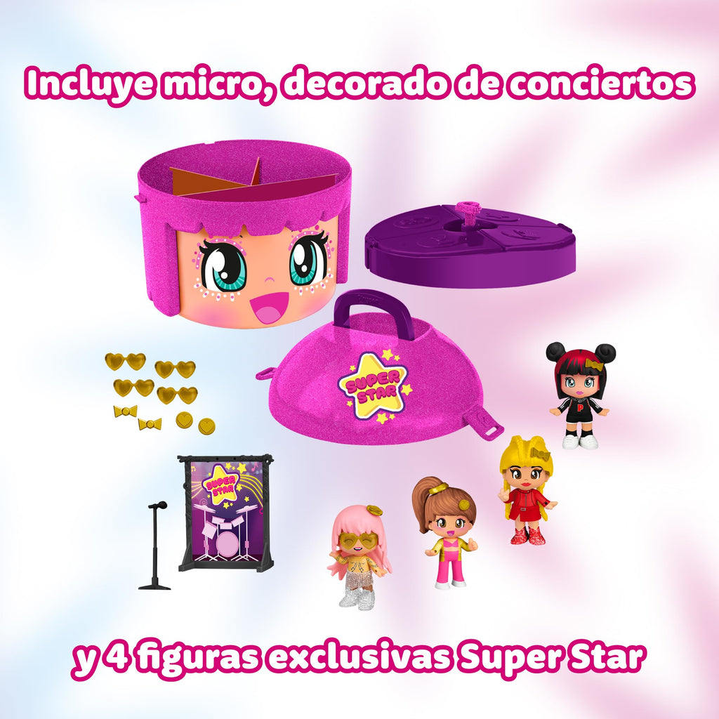 Pinypon Super Star Box con 4 Figure Esclusive e Accessori – Dai 4 Anni