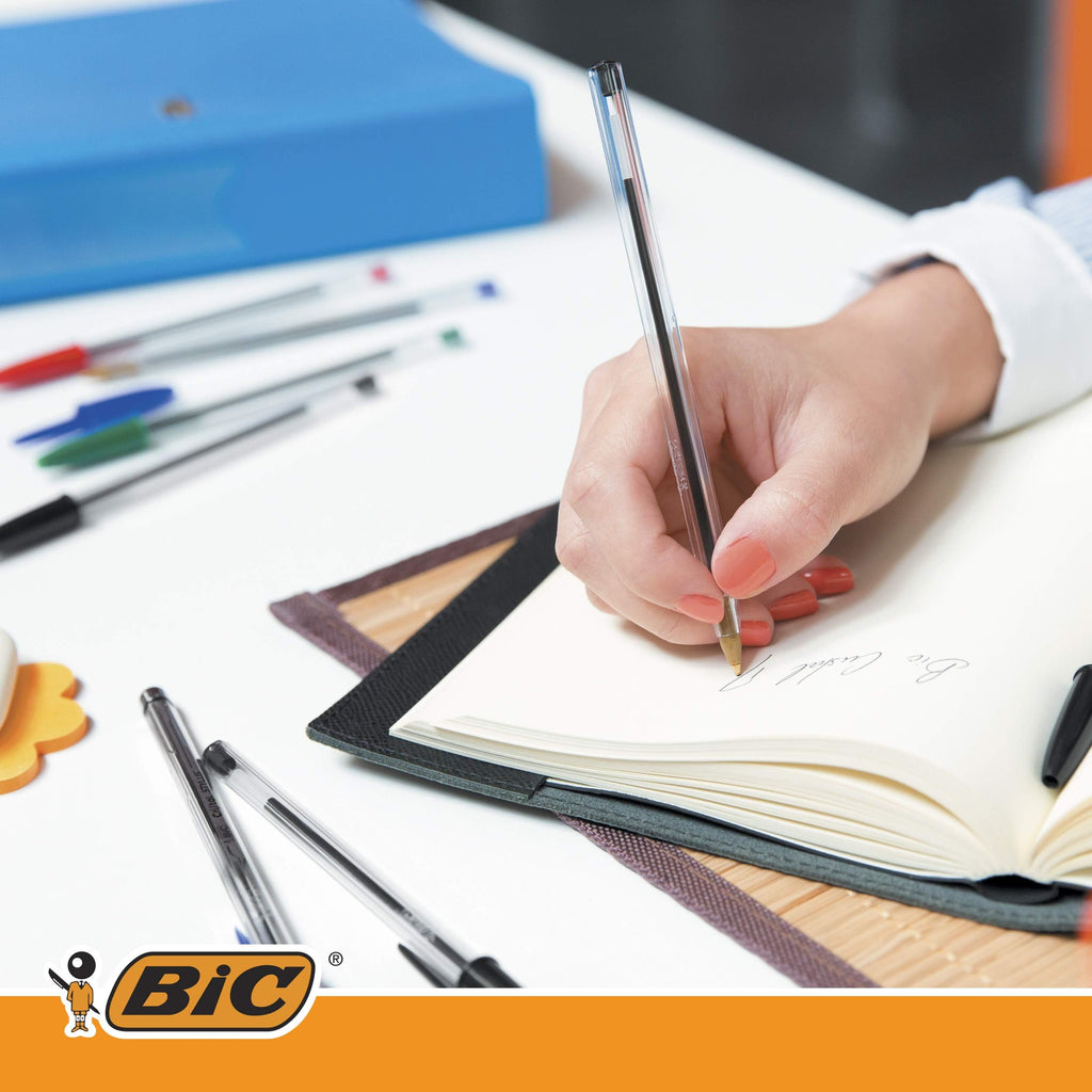 BIC Cristal – Penne a Sfera Blu Confezione da 50 | Punta Media 1,0 mm | Scuola e Ufficio