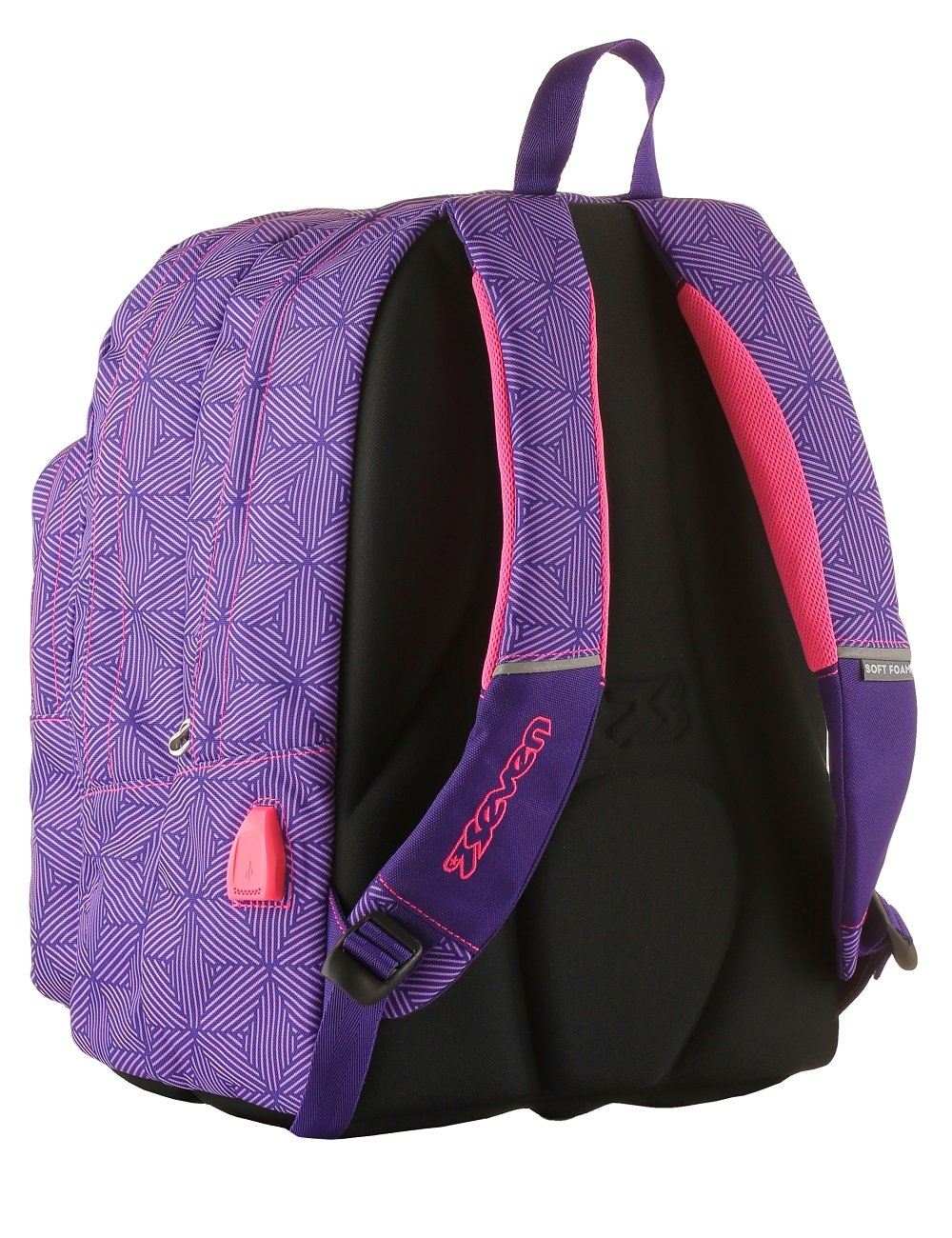 Seven Zaino Scuola Outsize Rebel Girl – Viola 33 LT con Power Bank Integrato