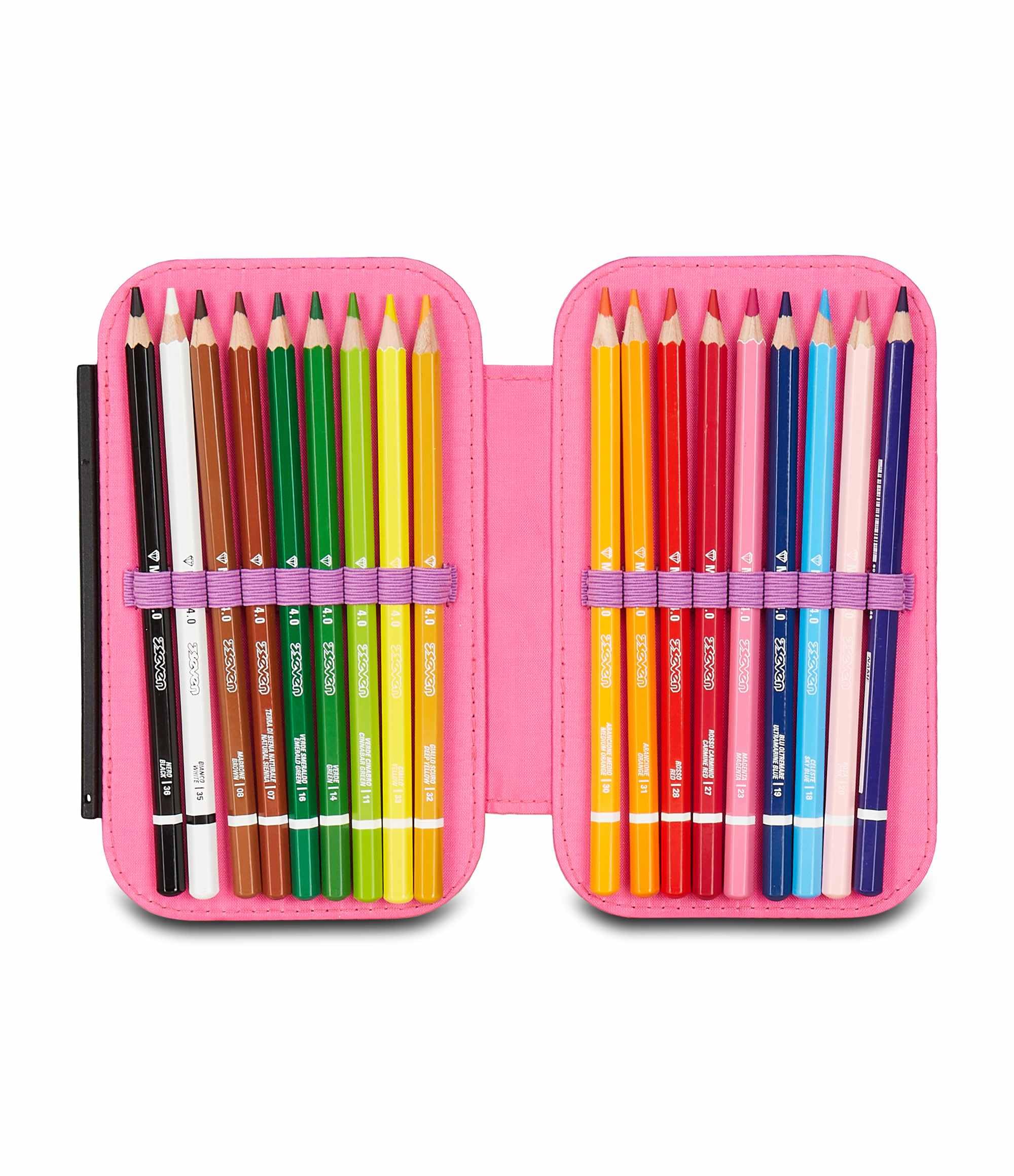 Astuccio SJ Gang Speed Case Fucsia – Plance Amovibili, Completo di Penne e Colori | Scuola Elementare