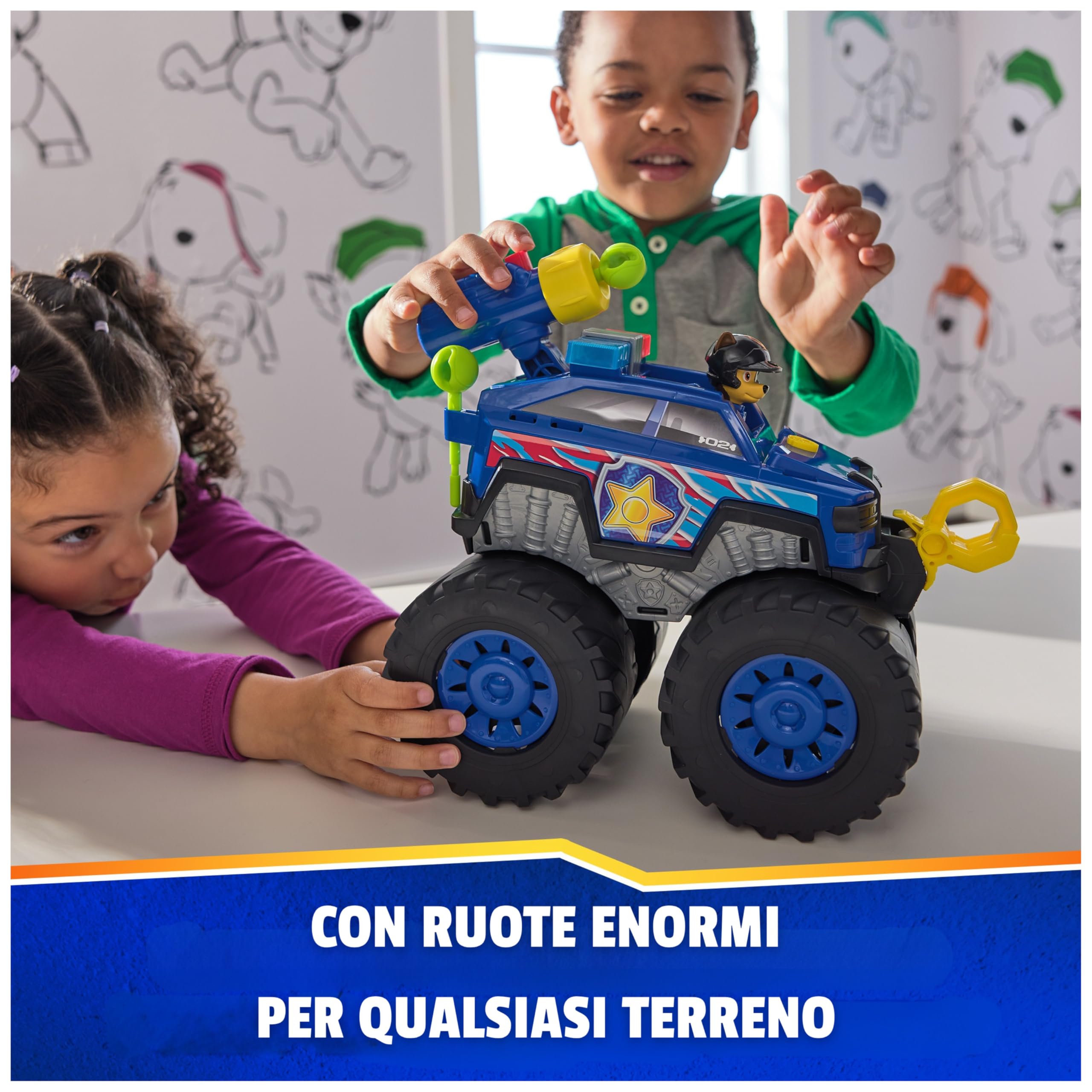 Paw Patrol Rescue Wheels Chase Deluxe – Argano Motorizzato, Luci, Suoni e Lanciamissili | Dai 3 Anni