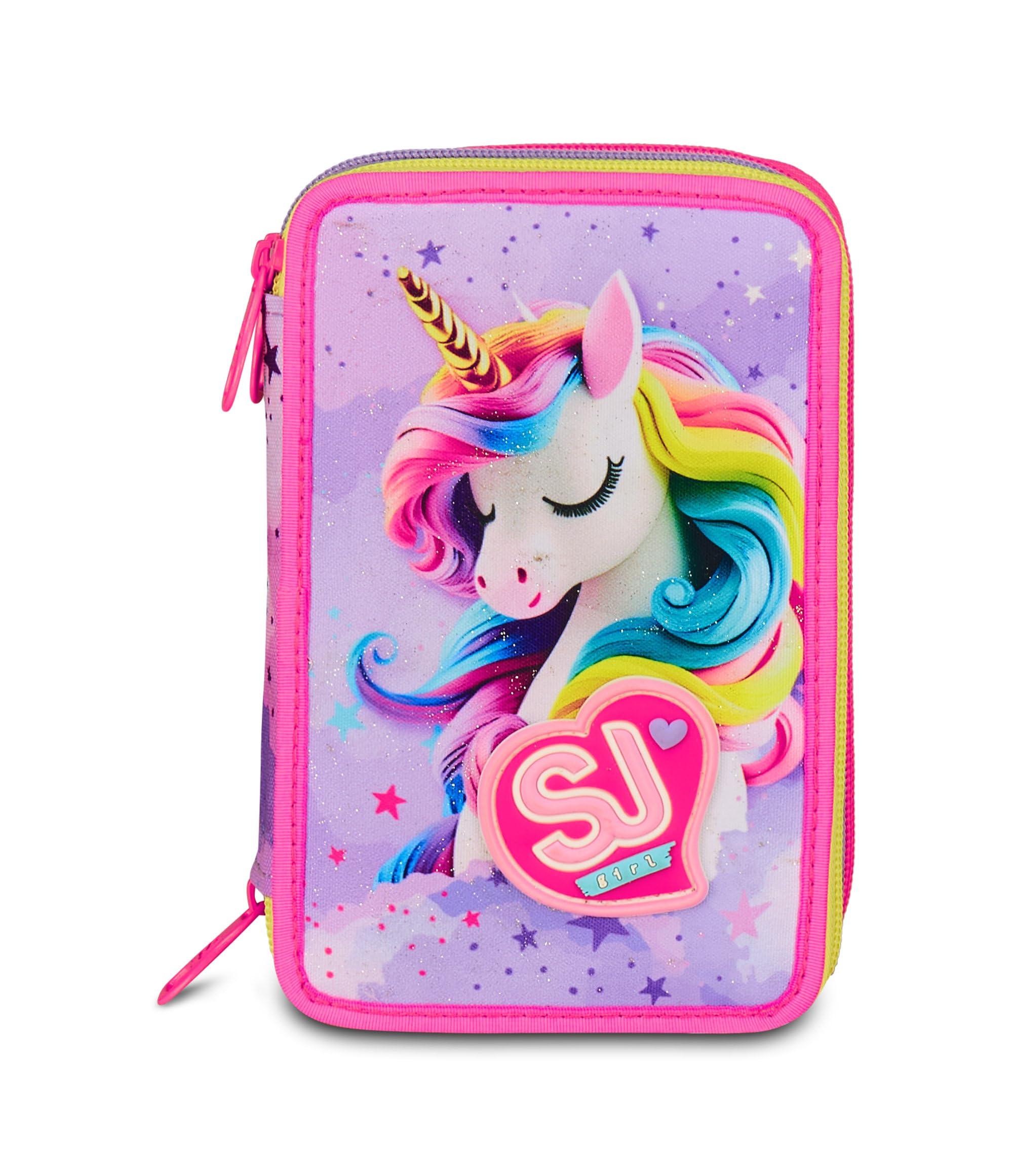 Astuccio SJ Gang Fable Journey 3 Zip Rosa – Completo di Penne, Matite e Colori
