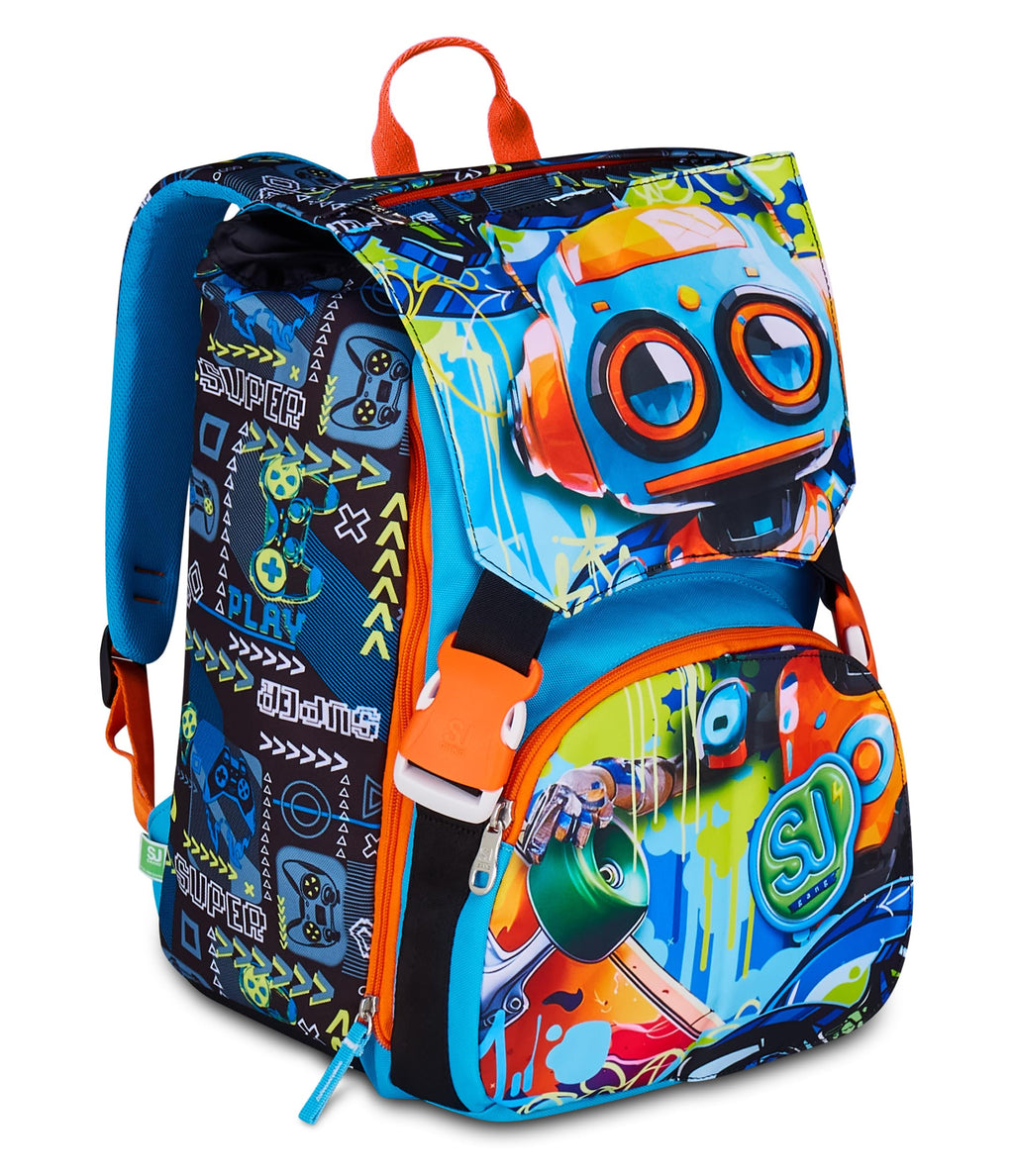 Zaino SJ Gang Doppio Scomparto Blu – Maxi Capienza | Scuola Elementare