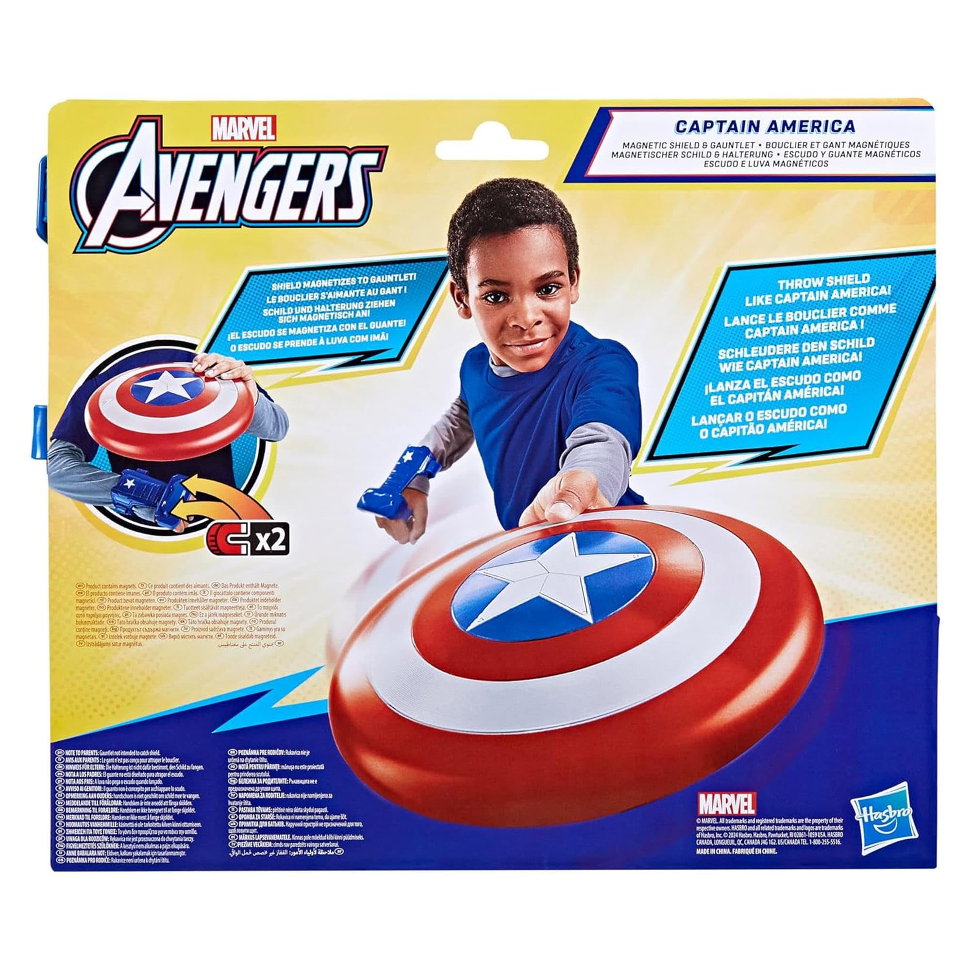 Marvel Avengers – Captain America Scudo Magnetico e Guanto | Accessori Costume Supereroe | Hasbro