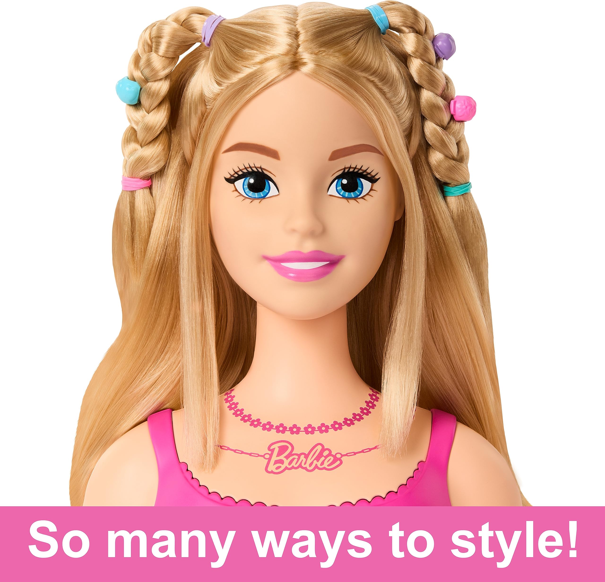 Barbie Testa per Acconciature – Capelli Biondi con 20 Accessori Colorati | Gioco Creativo | Idea Regalo