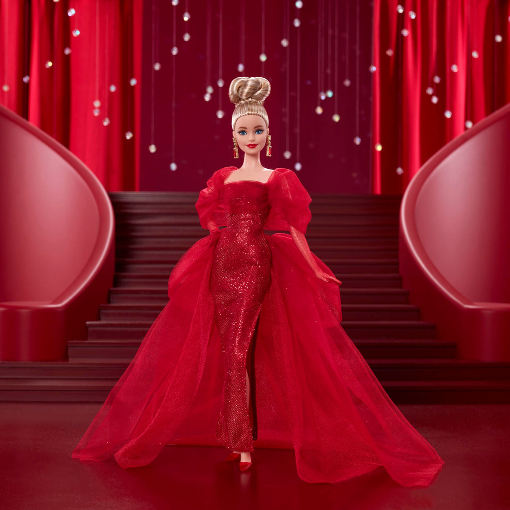 Barbie Signature – 80° Anniversario Mattel | Bambola da Collezione Abito Rosso in Tulle e Glitter | JBJ17