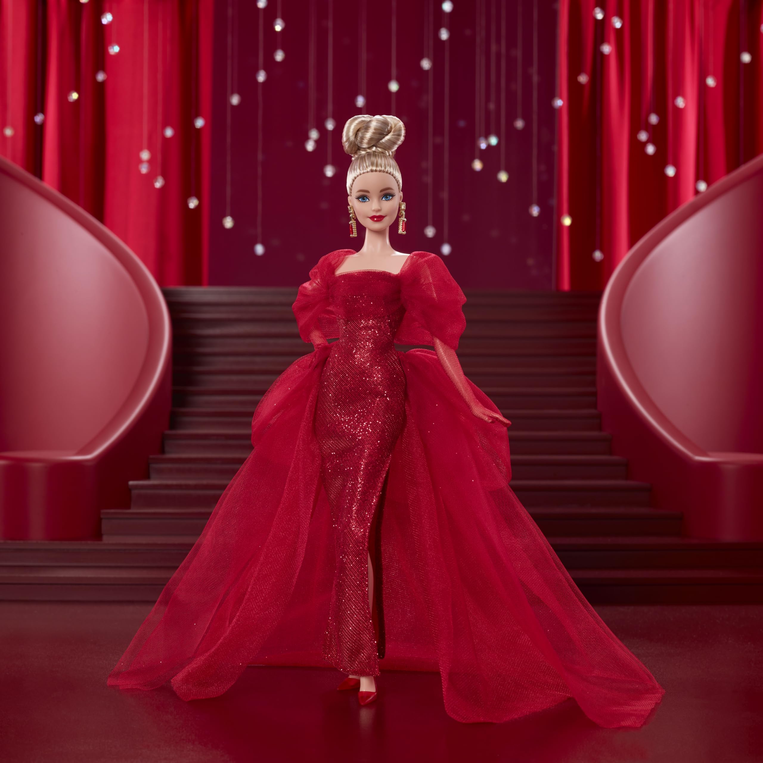Barbie Signature – 80° Anniversario Mattel | Bambola da Collezione Abito Rosso in Tulle e Glitter | JBJ17