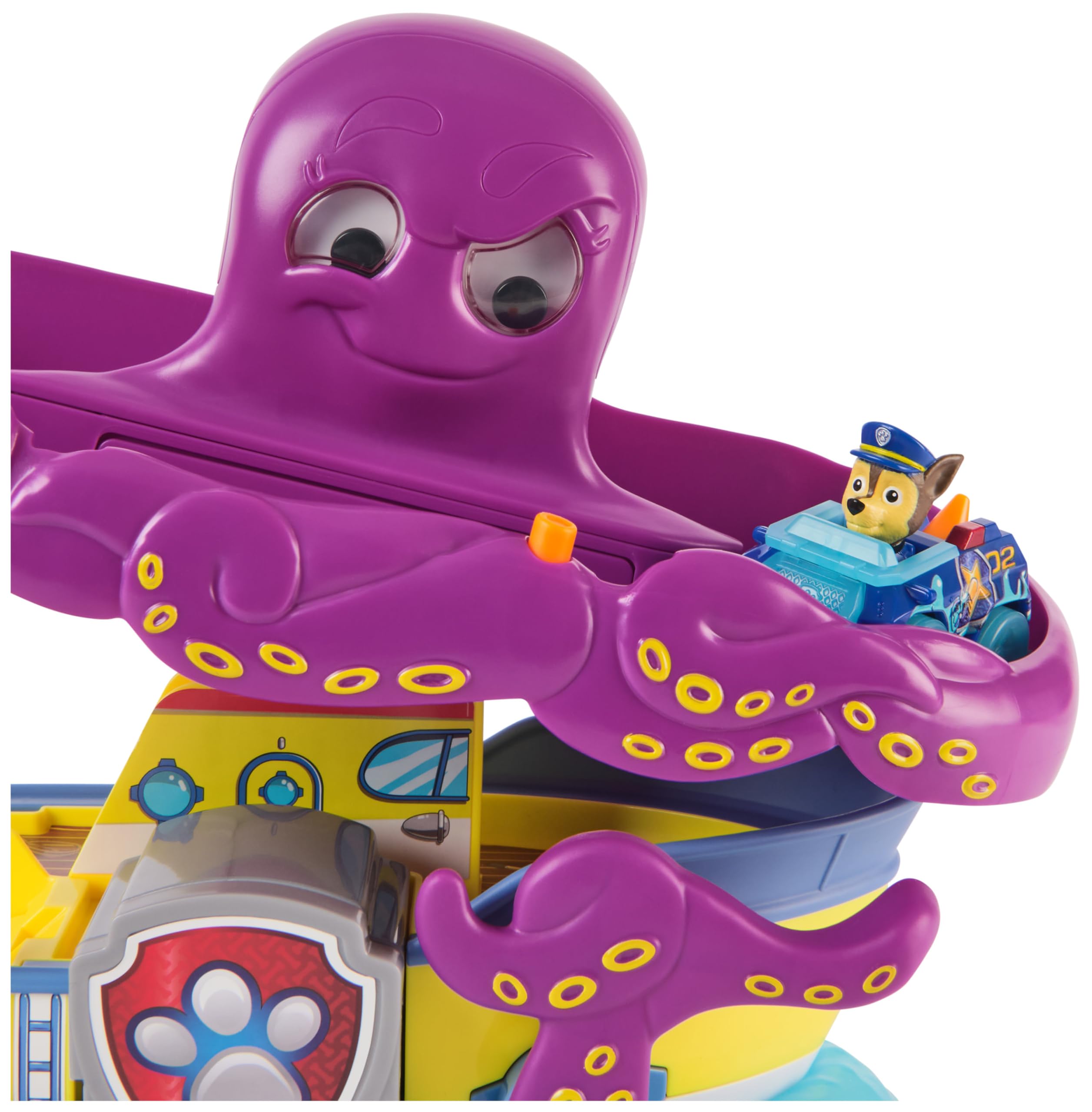 Paw Patrol Pup Squad – Playset Salvataggio del Polpo con Chase 6,3 cm e Baby Polpo | Dai 3 Anni