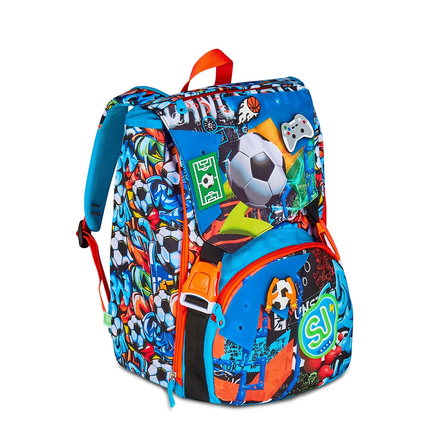 SJ Gang Style Jam Gang Zaino Scuola Grande Blu – Patch Riposizionabili 24 L