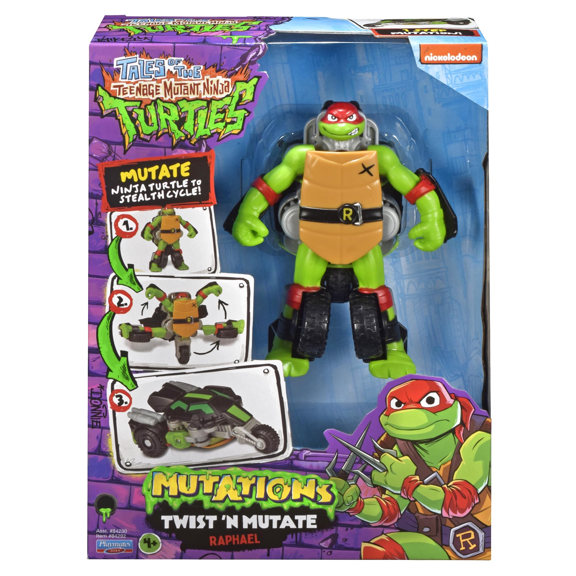Tartarughe Ninja TMNT – Raffaello Twist N Mutate | Si Trasforma da Action Figure a Veicolo Stealth | Tales of Mutations