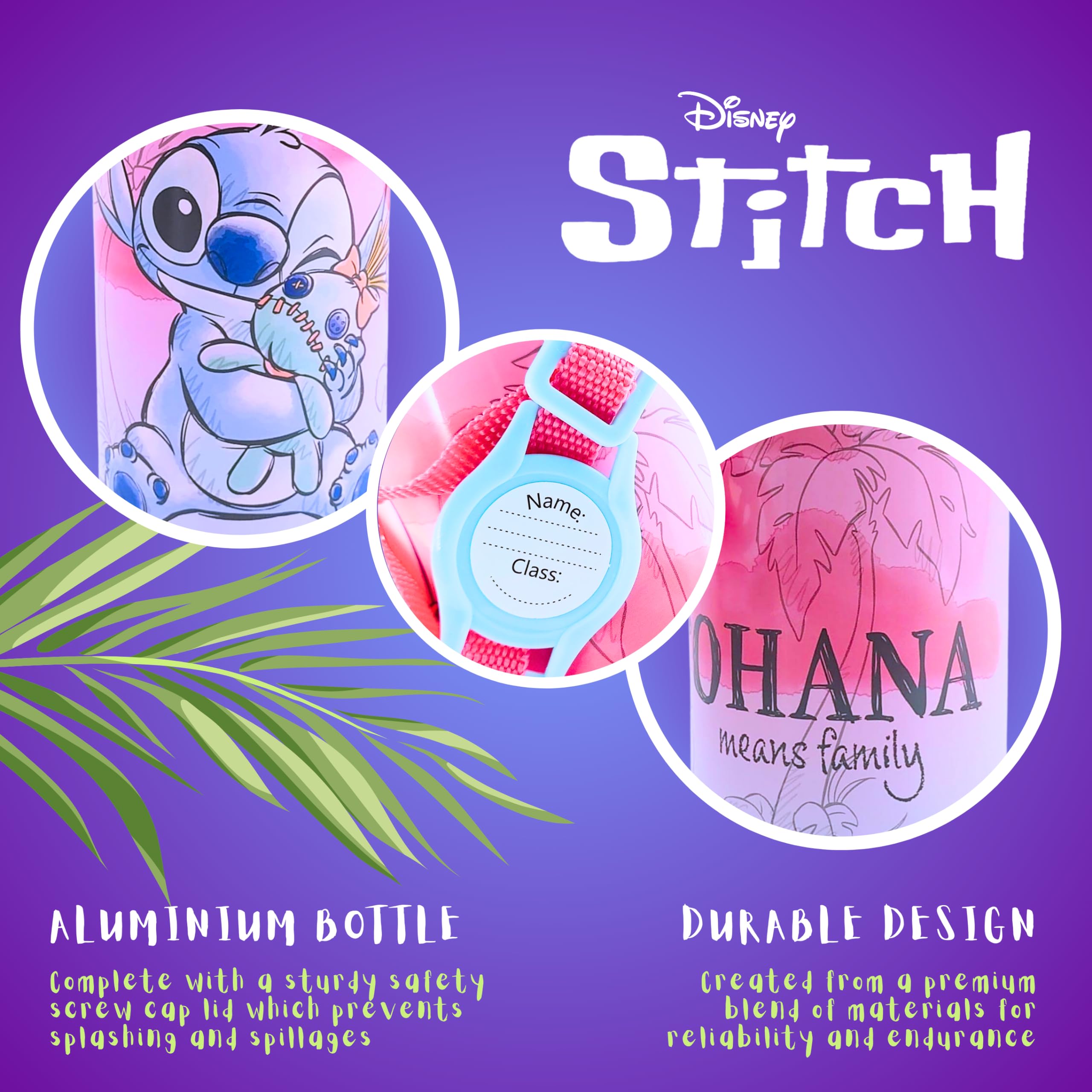 Borraccia Disney Stitch e Scrump in Alluminio 600 ml con Manico
