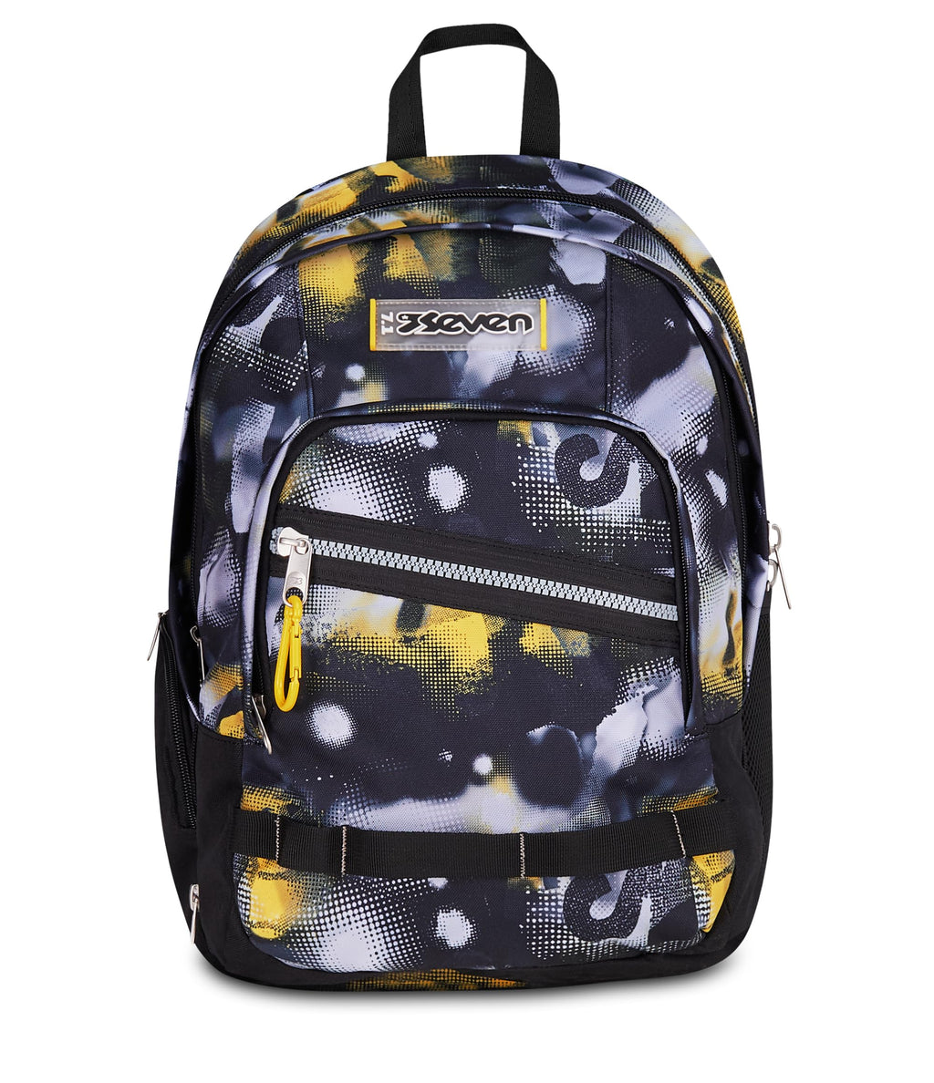 Zaino Seven Americano Shiny Azzurro Glitter – Mono Scomparto con Tasca Frontale | Medie e Superiori